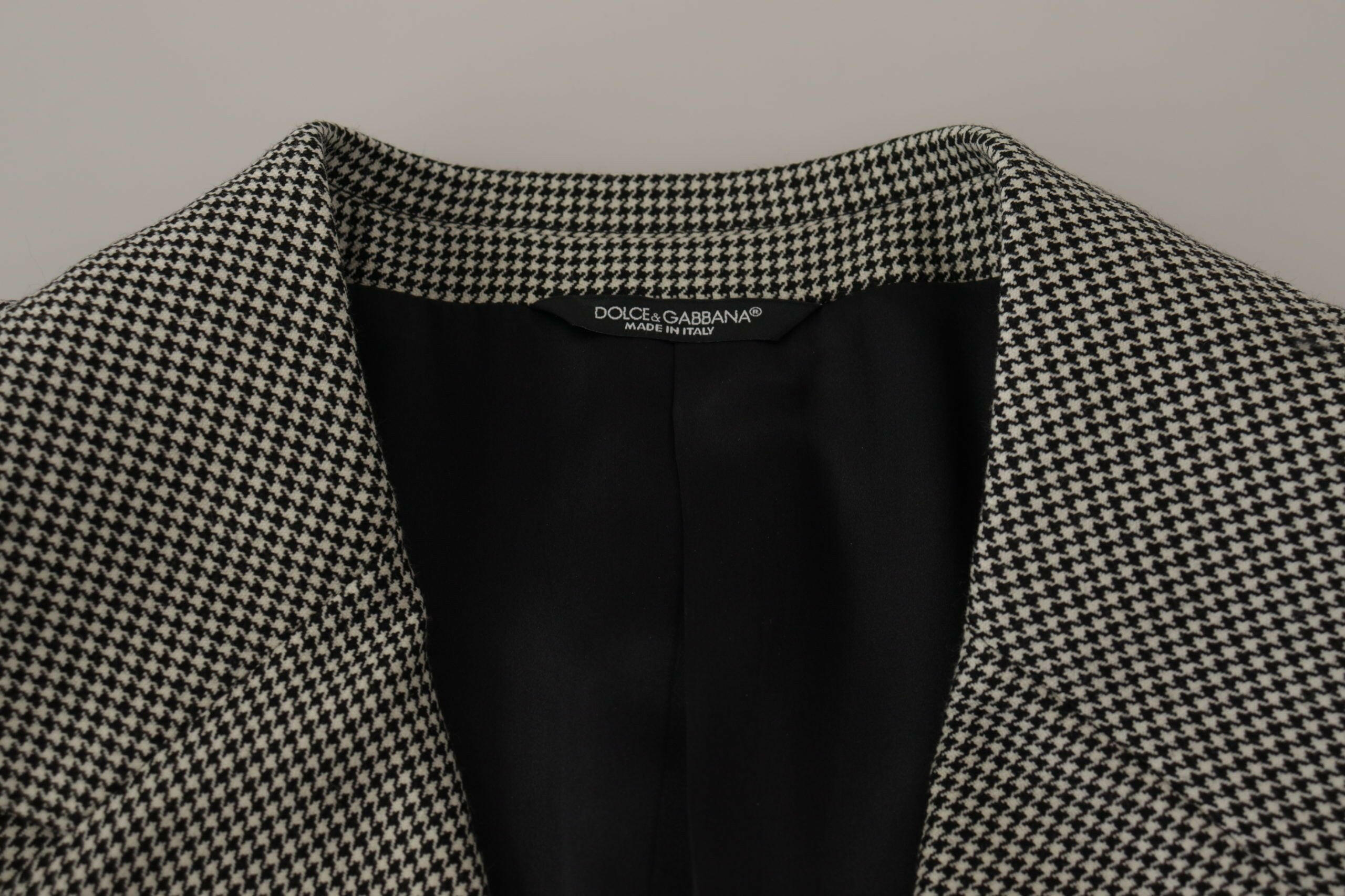 Dolce & Gabbana Gray Checkered Single Breasted Jacket Blazer -   -  Dolce & Gabbana.