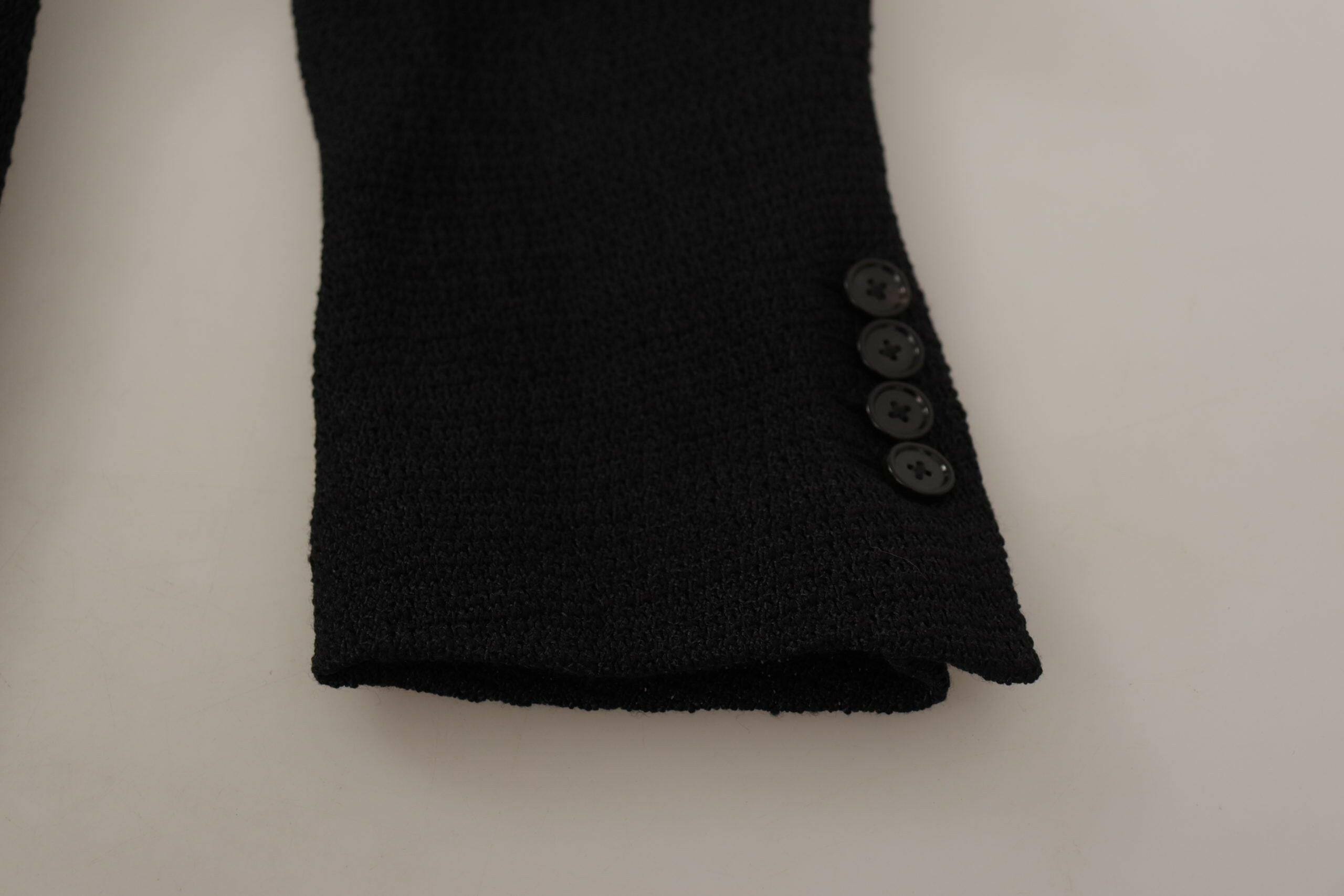 Dolce & Gabbana Black Single Breasted Coat Men Blazer -   -  Dolce & Gabbana.