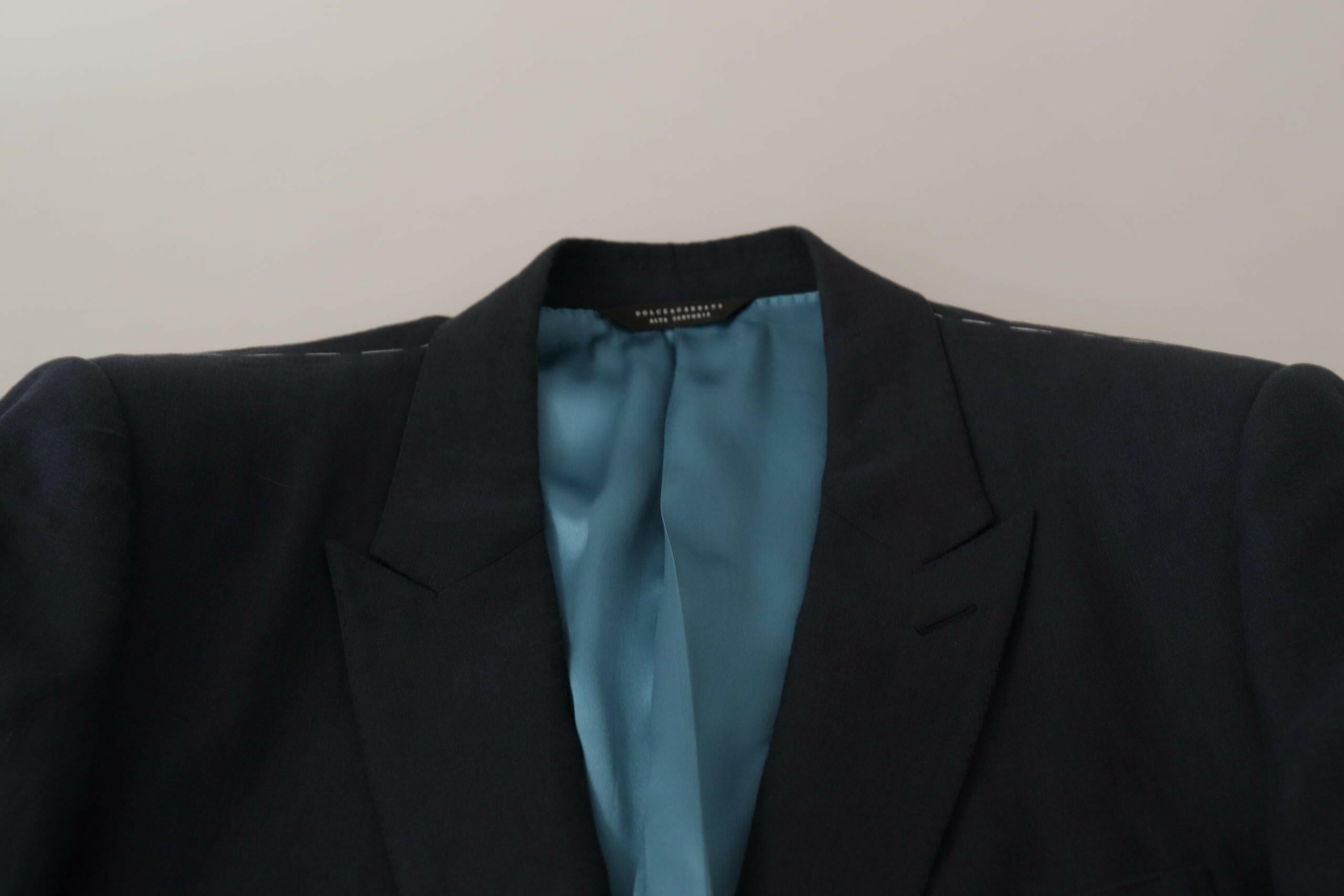 Dolce & Gabbana Dark Blue ALTA SARTORIA Jacket Coat Blazer -   -  Dolce & Gabbana.