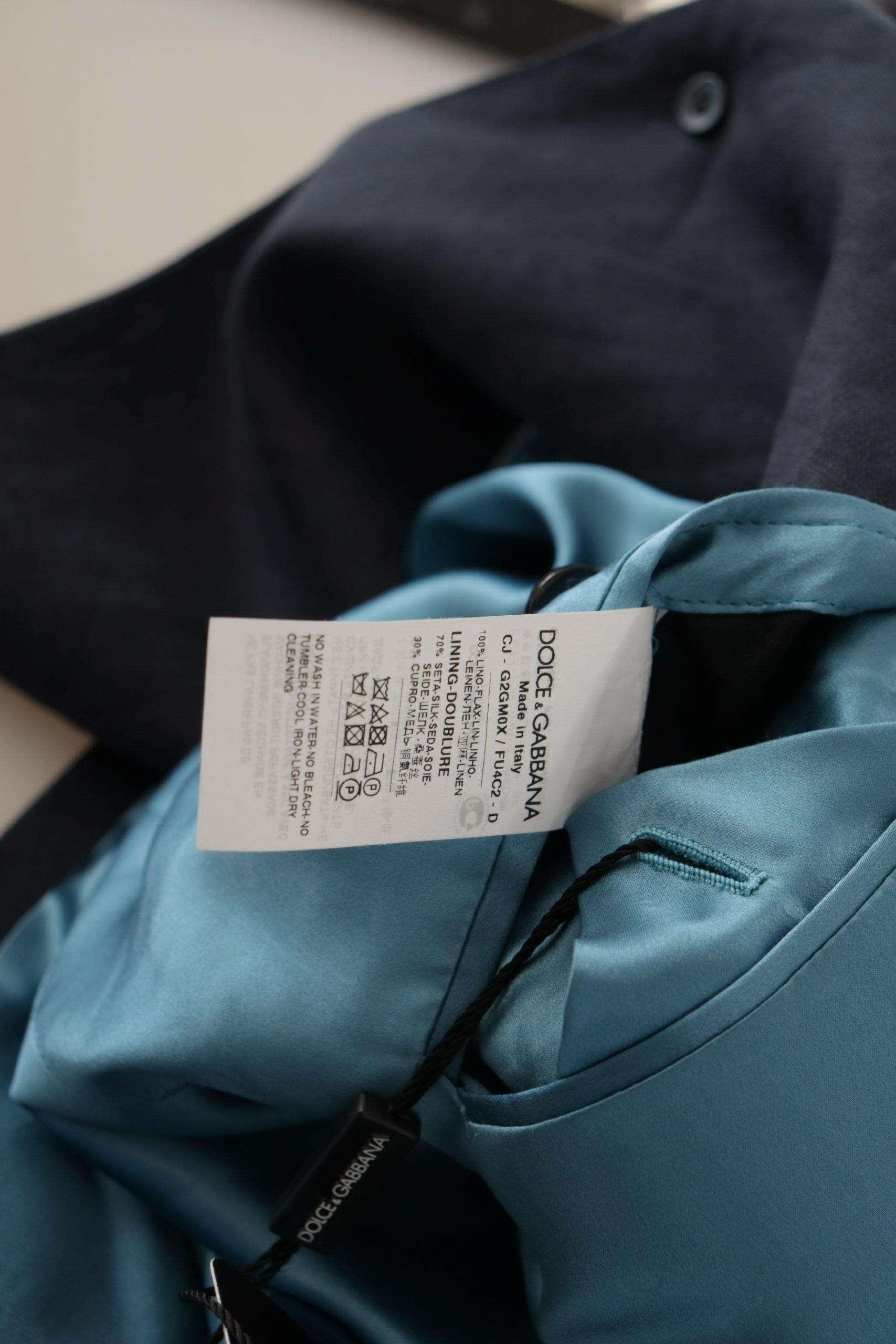 Dolce & Gabbana Dark Blue ALTA SARTORIA Jacket Coat Blazer -   -  Dolce & Gabbana.
