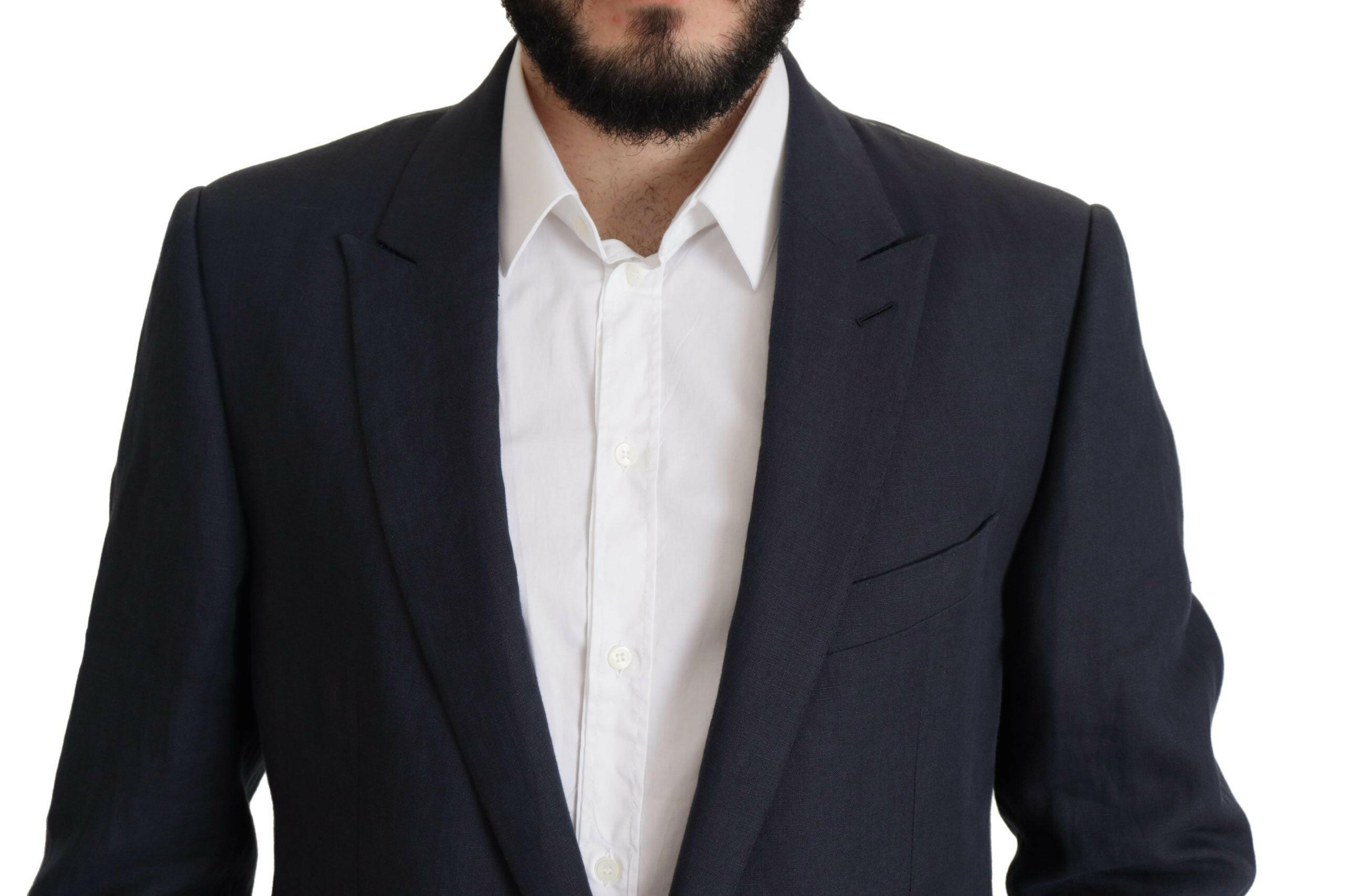 Dolce & Gabbana Dark Blue ALTA SARTORIA Jacket Coat Blazer -   -  Dolce & Gabbana.