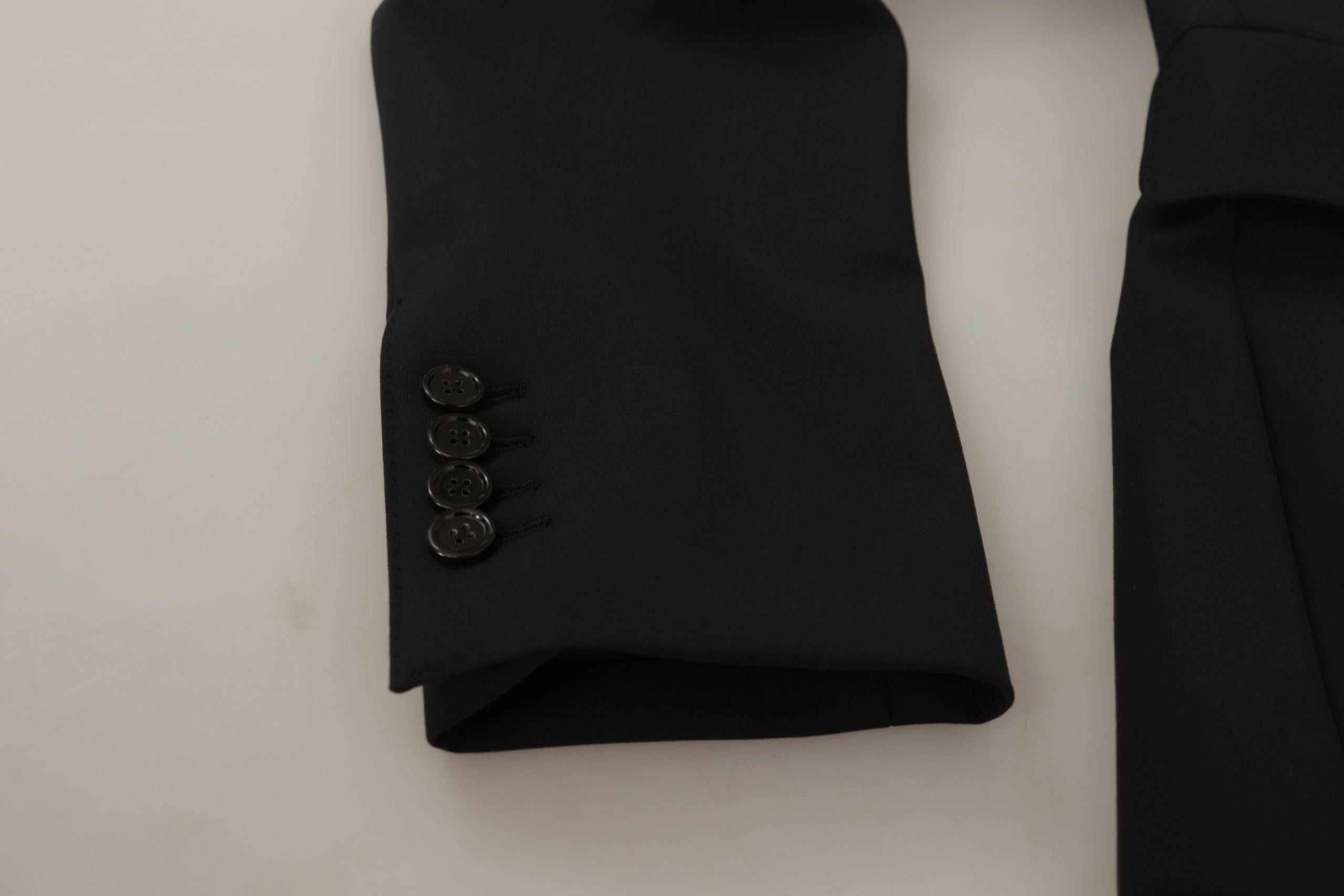 Dolce & Gabbana Black Wool Single Breasted Coat Men Blazer -   -  Dolce & Gabbana.