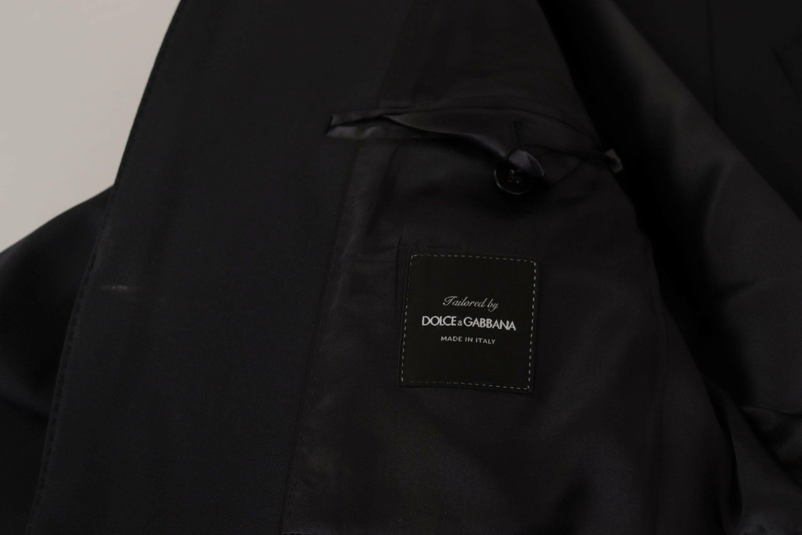 Dolce & Gabbana Black Wool Single Breasted Coat Men Blazer -   -  Dolce & Gabbana.