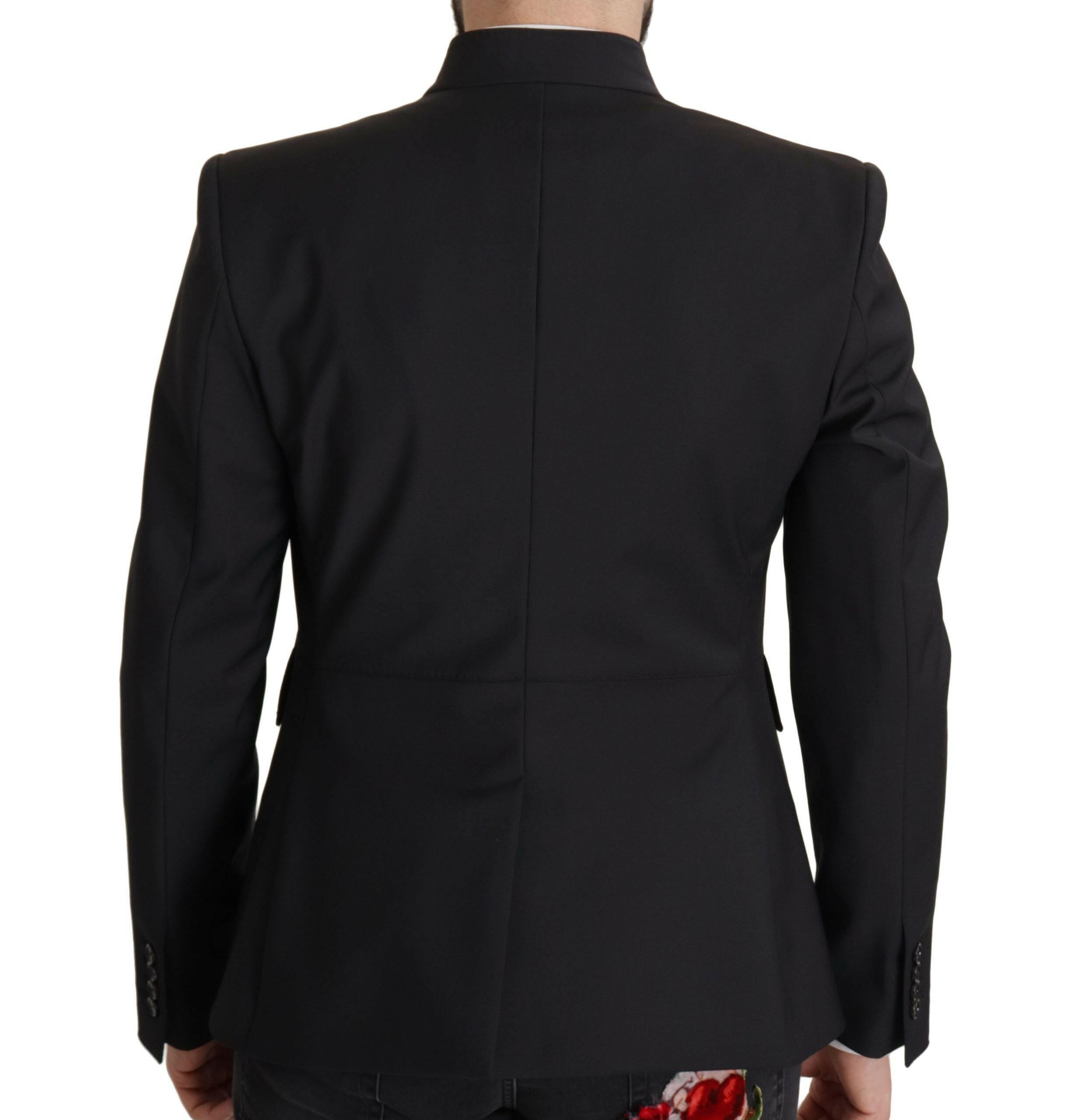 Dolce & Gabbana Black Wool Single Breasted Coat Men Blazer -   -  Dolce & Gabbana.
