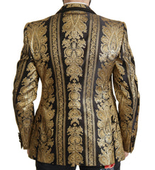 Dolce & Gabbana Black Gold Jacquard Single Breasted Blazer -   -  Dolce & Gabbana.