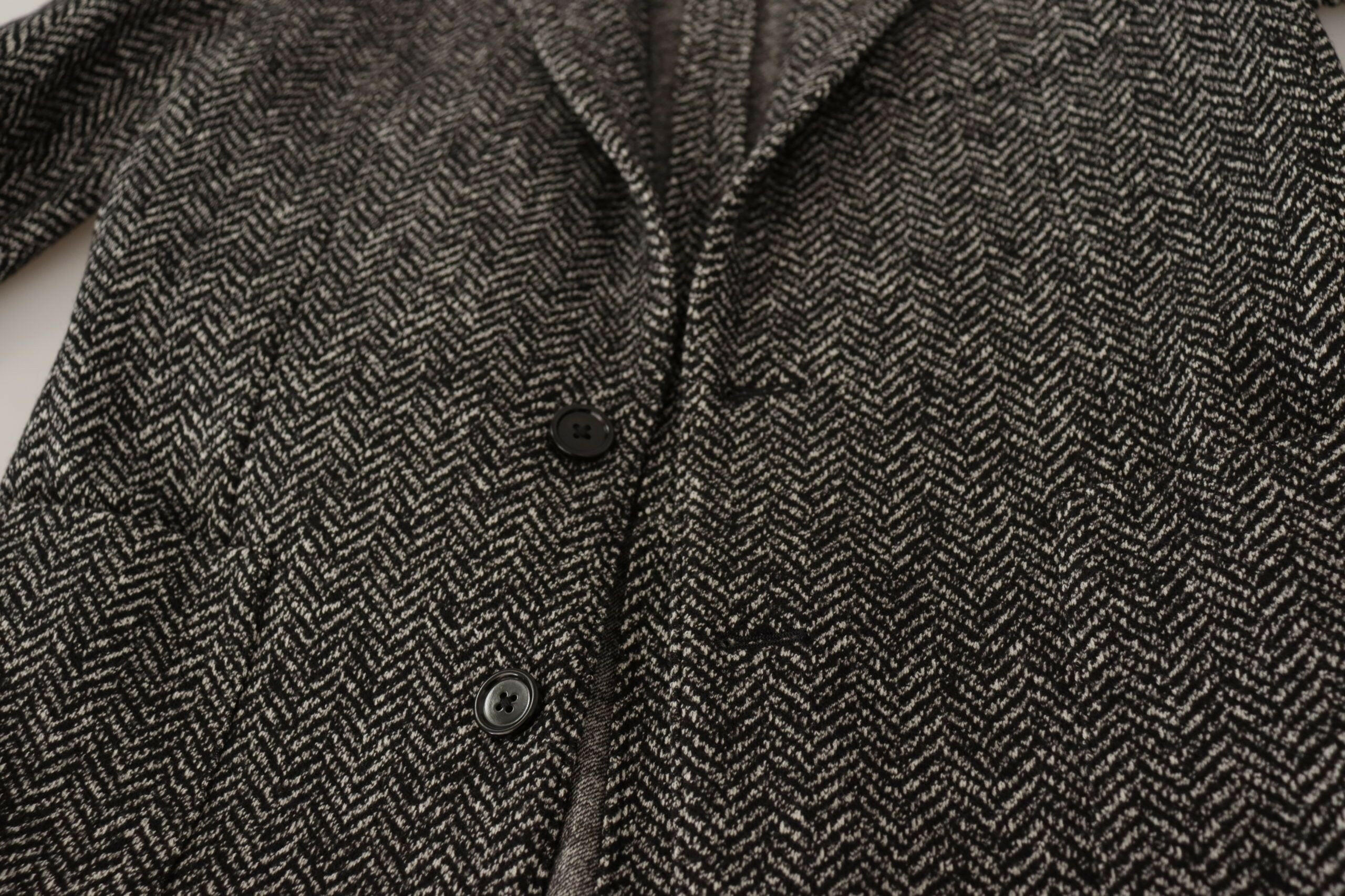 Dolce & Gabbana Gray Cotton Single Breasted Fantasy Blazer -   -  Dolce & Gabbana.