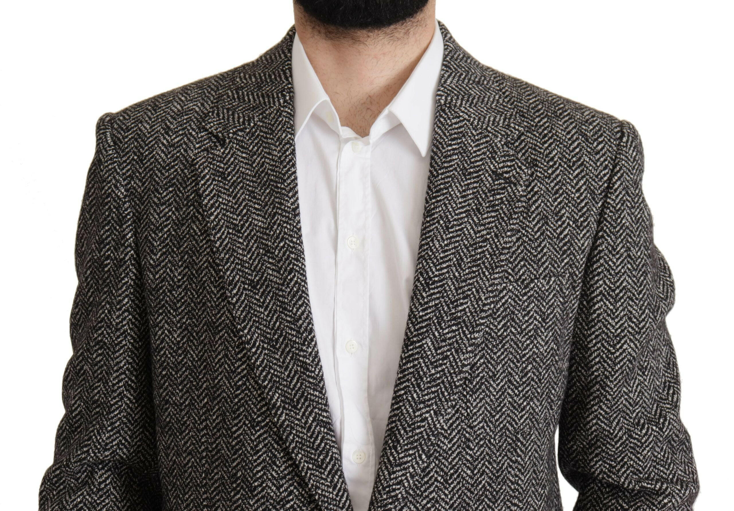 Dolce & Gabbana Gray Cotton Single Breasted Fantasy Blazer -   -  Dolce & Gabbana.