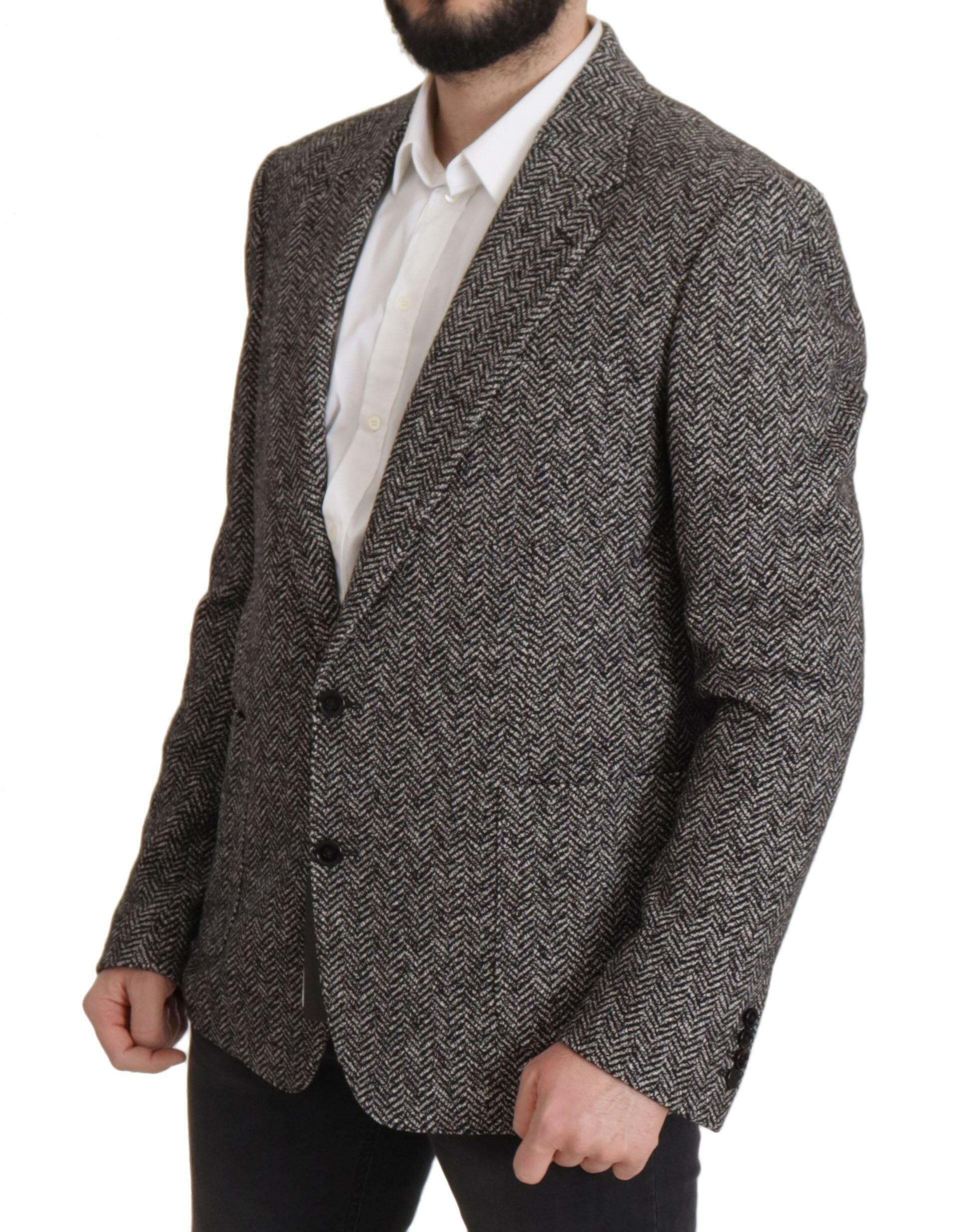 Dolce & Gabbana Gray Cotton Single Breasted Fantasy Blazer -   -  Dolce & Gabbana.