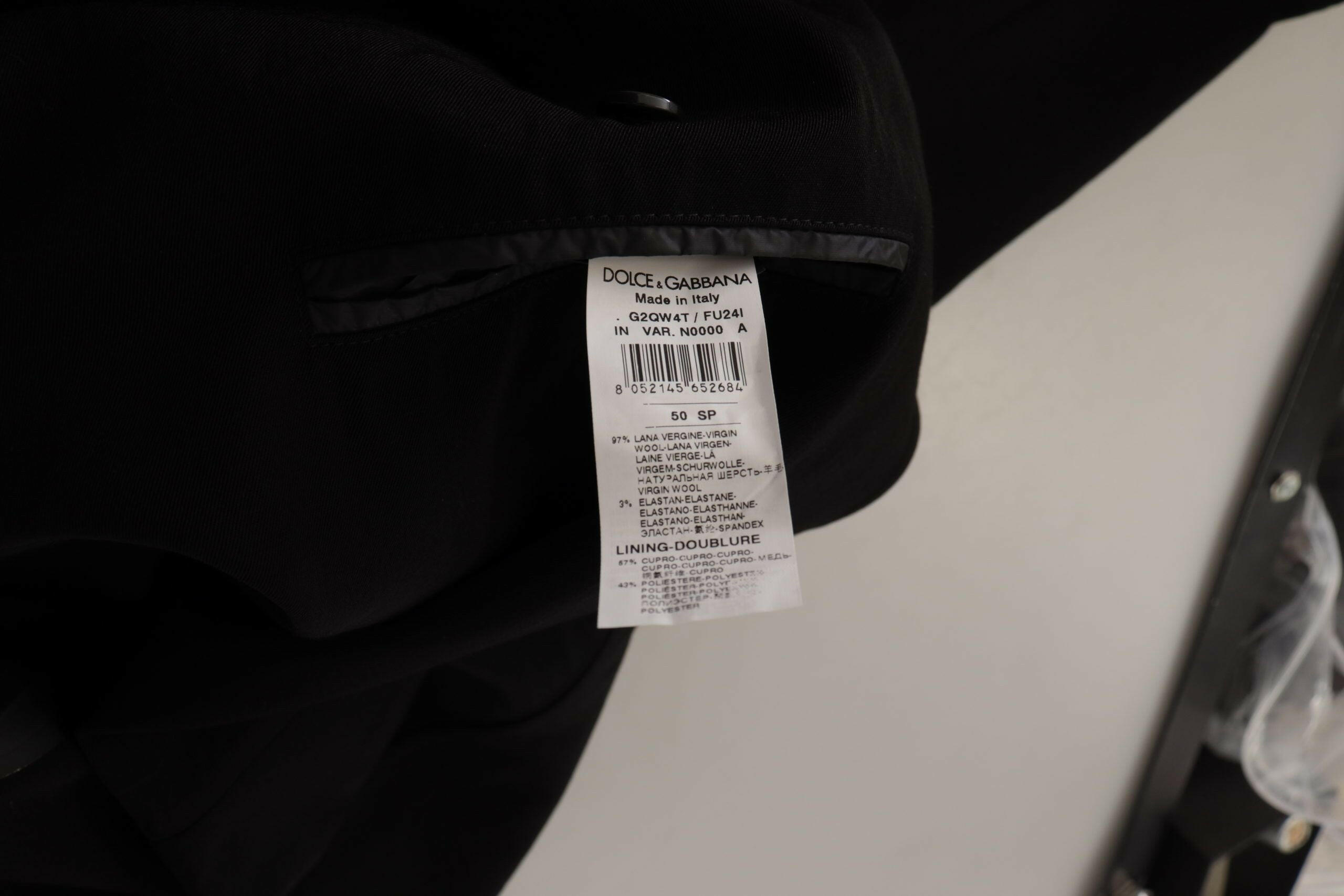 Dolce & Gabbana Black Wool Single Breasted Coat Blazer -   -  Dolce & Gabbana.