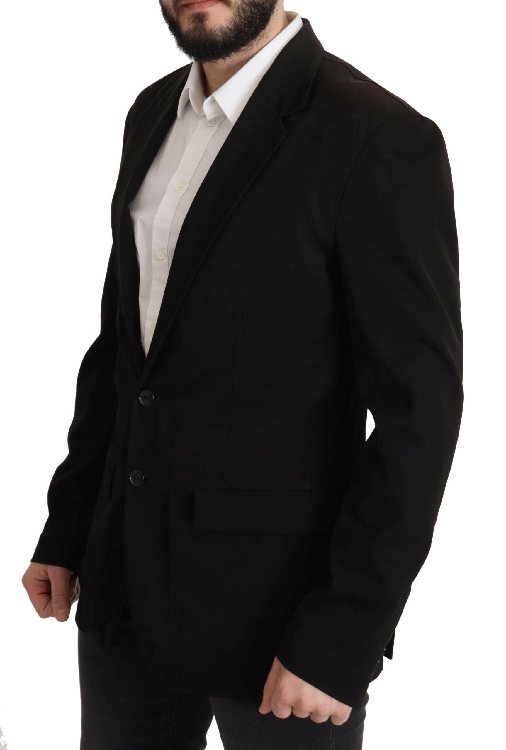 Dolce & Gabbana Black Wool Single Breasted Coat Blazer -   -  Dolce & Gabbana.
