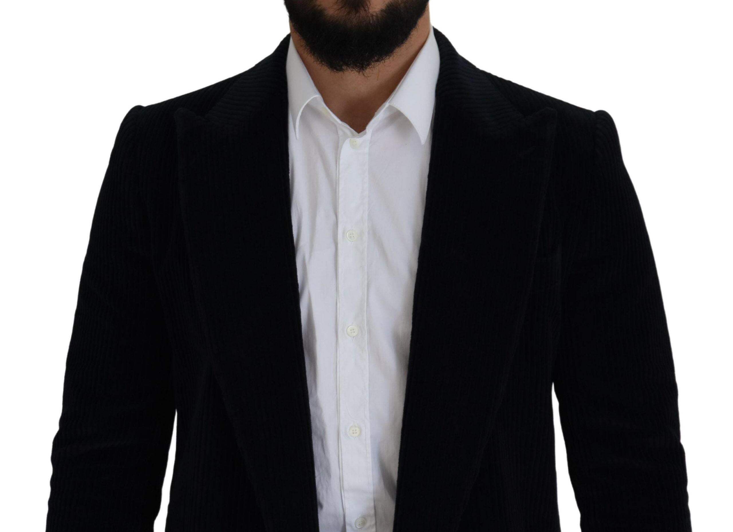 Dolce & Gabbana Black Cotton Cardigan Long Coat Men Jacket -   -  Dolce & Gabbana.