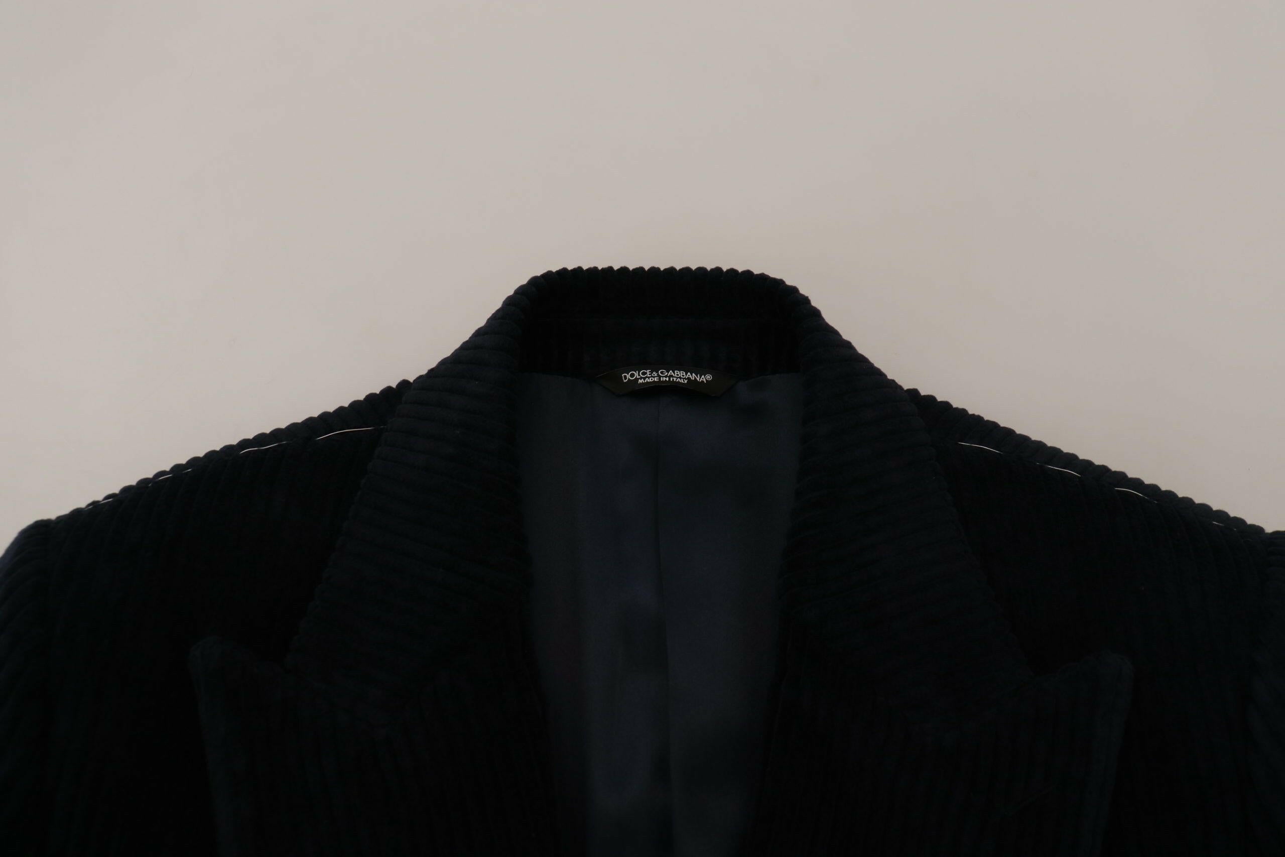 Dolce & Gabbana Black Cotton Cardigan Long Coat Men Jacket -   -  Dolce & Gabbana.