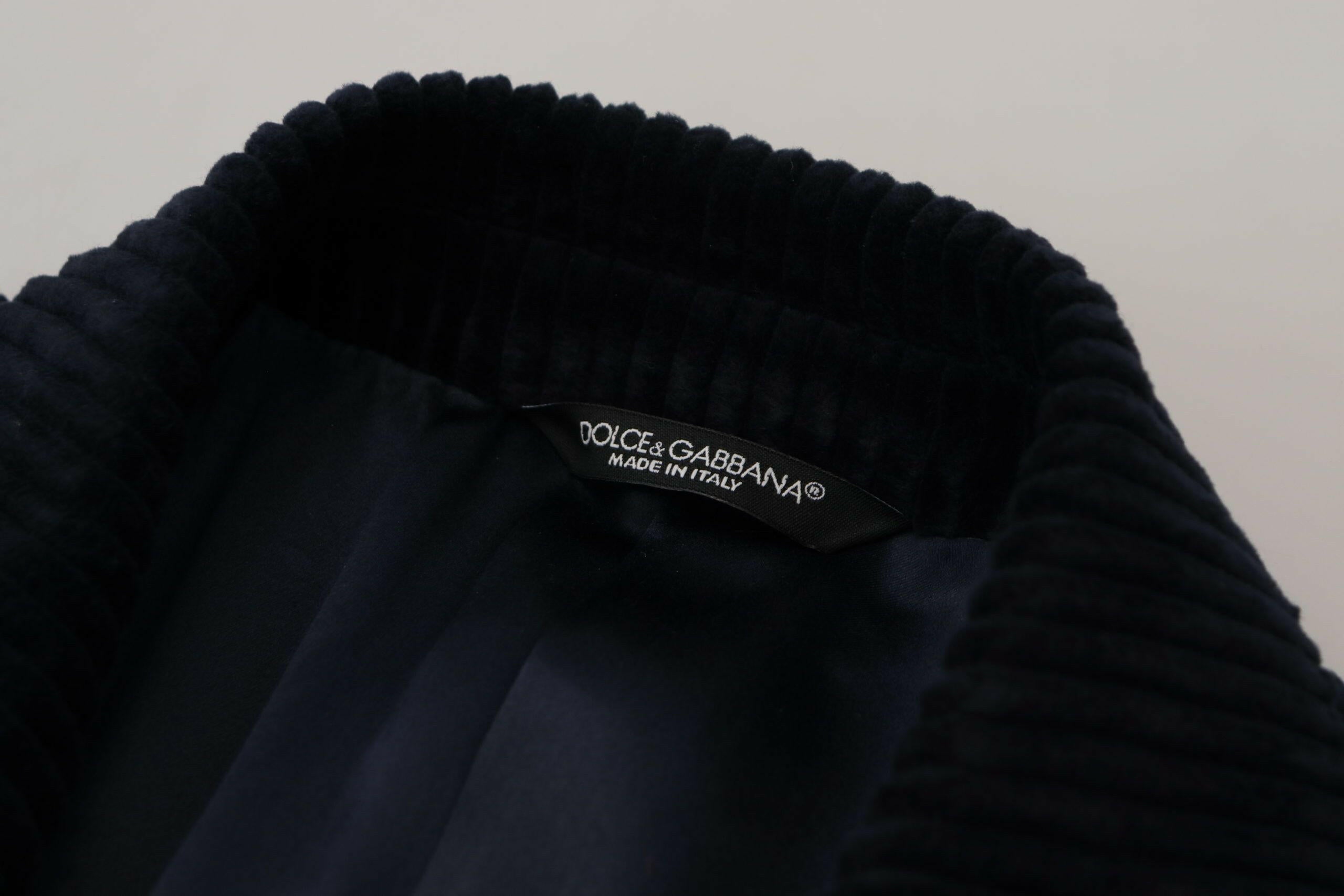 Dolce & Gabbana Black Cotton Cardigan Long Coat Men Jacket -   -  Dolce & Gabbana.