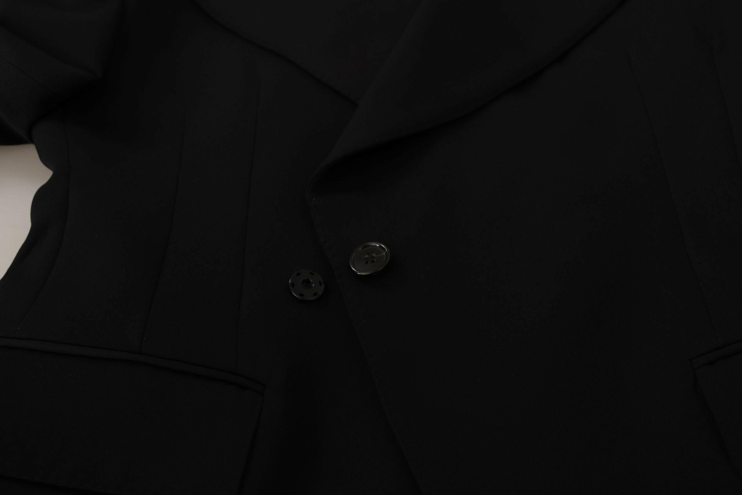 Dolce & Gabbana Black Wool Single Breasted Jacket Blazer -   -  Dolce & Gabbana.