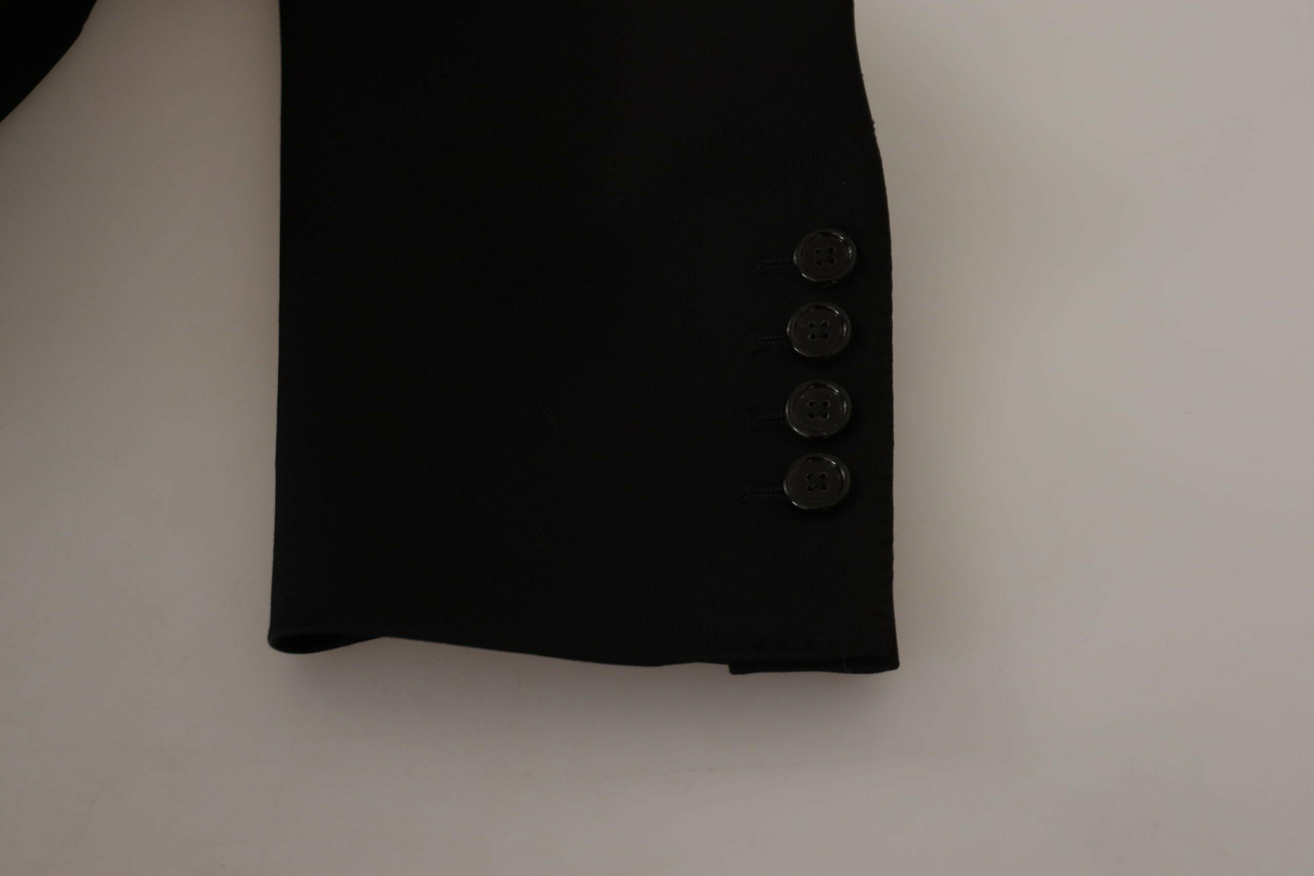 Dolce & Gabbana Black Wool Single Breasted Jacket Blazer -   -  Dolce & Gabbana.