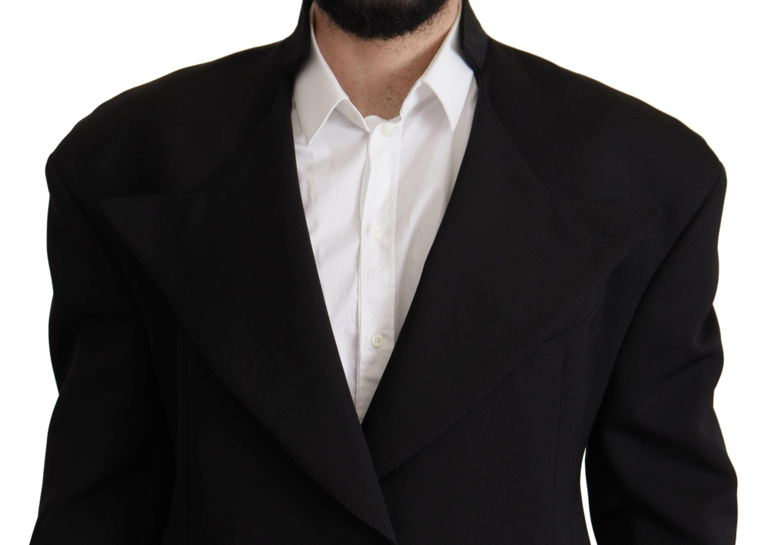 Dolce & Gabbana Black Wool Single Breasted Jacket Blazer -   -  Dolce & Gabbana.