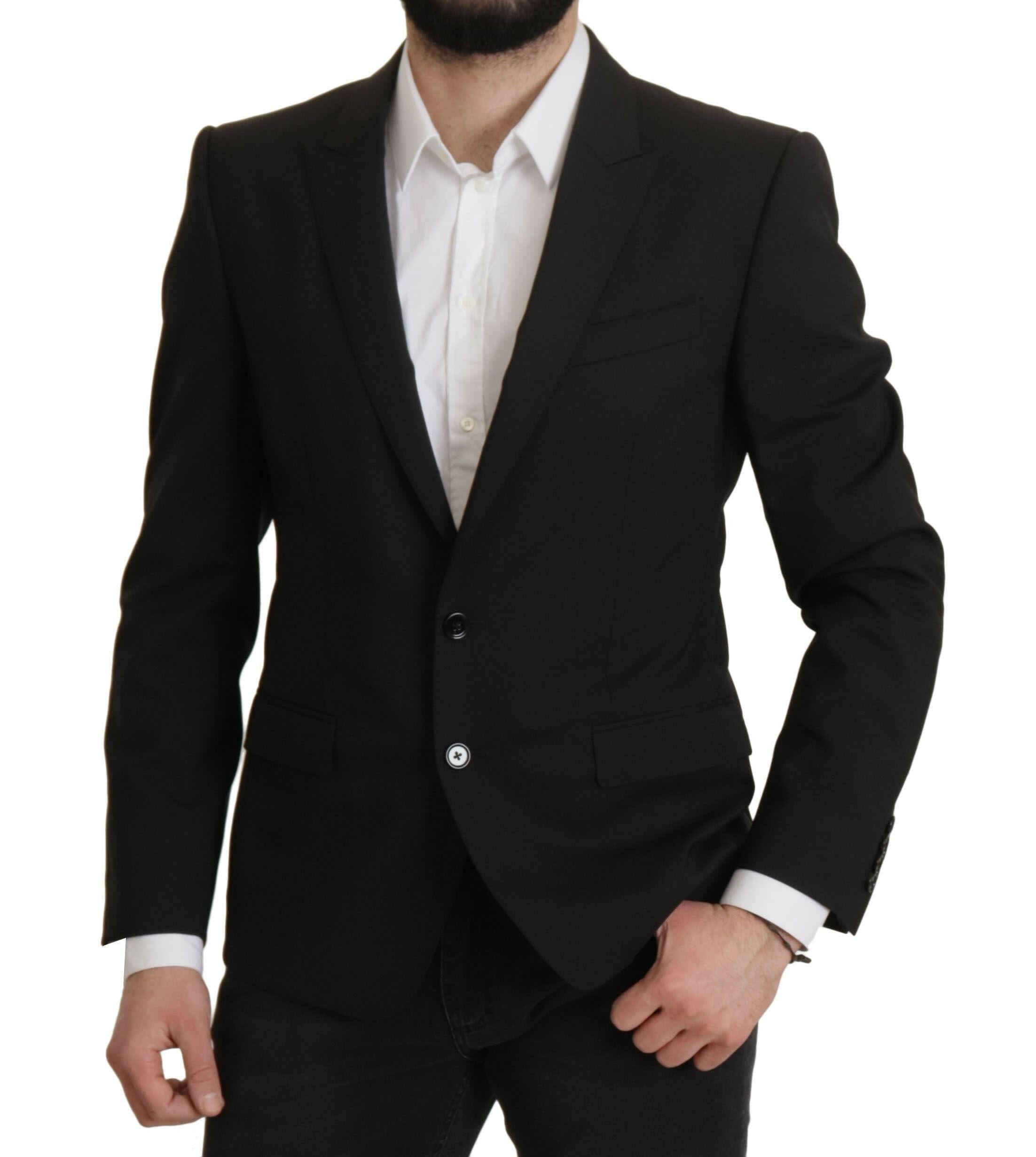 Dolce & Gabbana Black Single Breasted Jacket MARTINI Blazer -   -  Dolce & Gabbana.