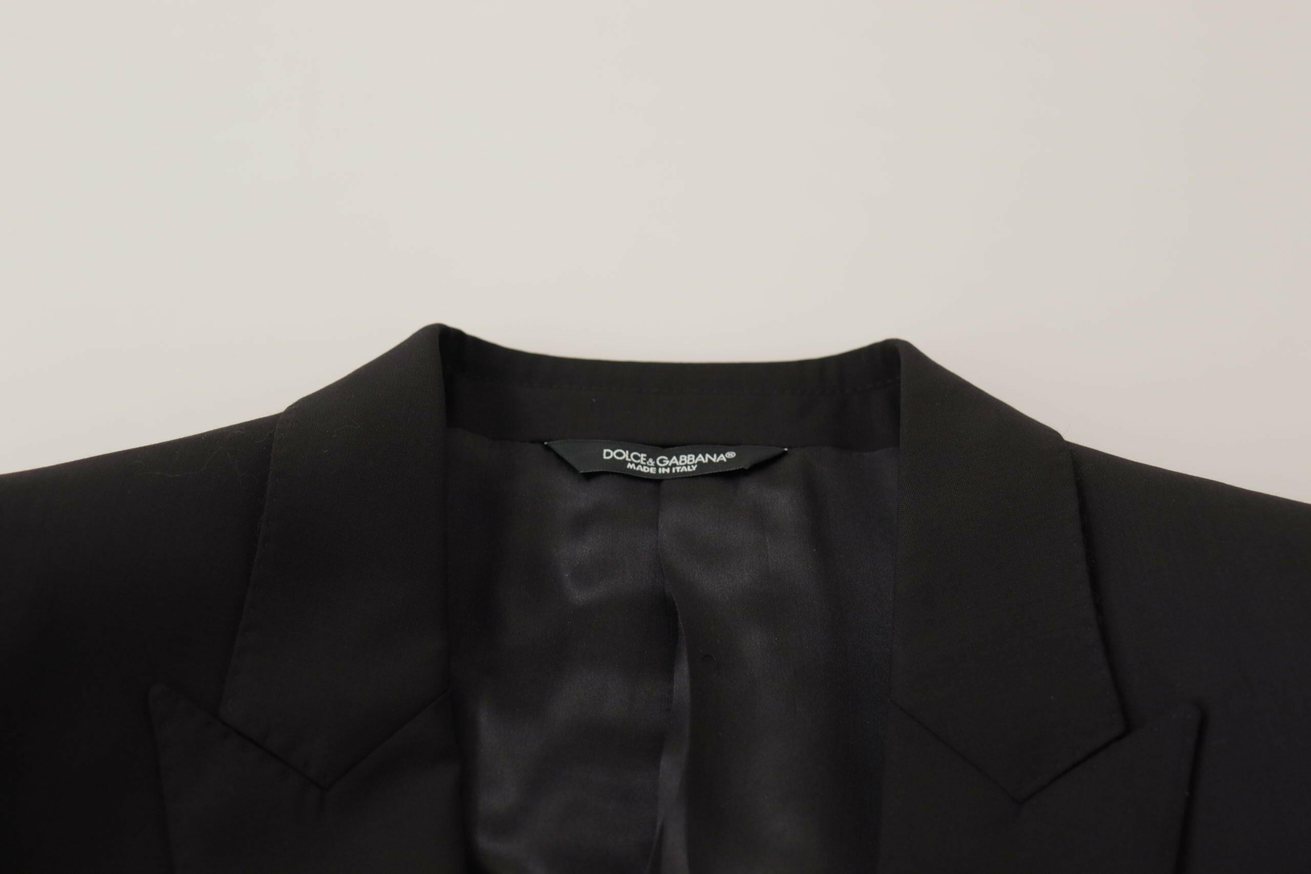 Dolce & Gabbana Black Single Breasted Jacket MARTINI Blazer -   -  Dolce & Gabbana.