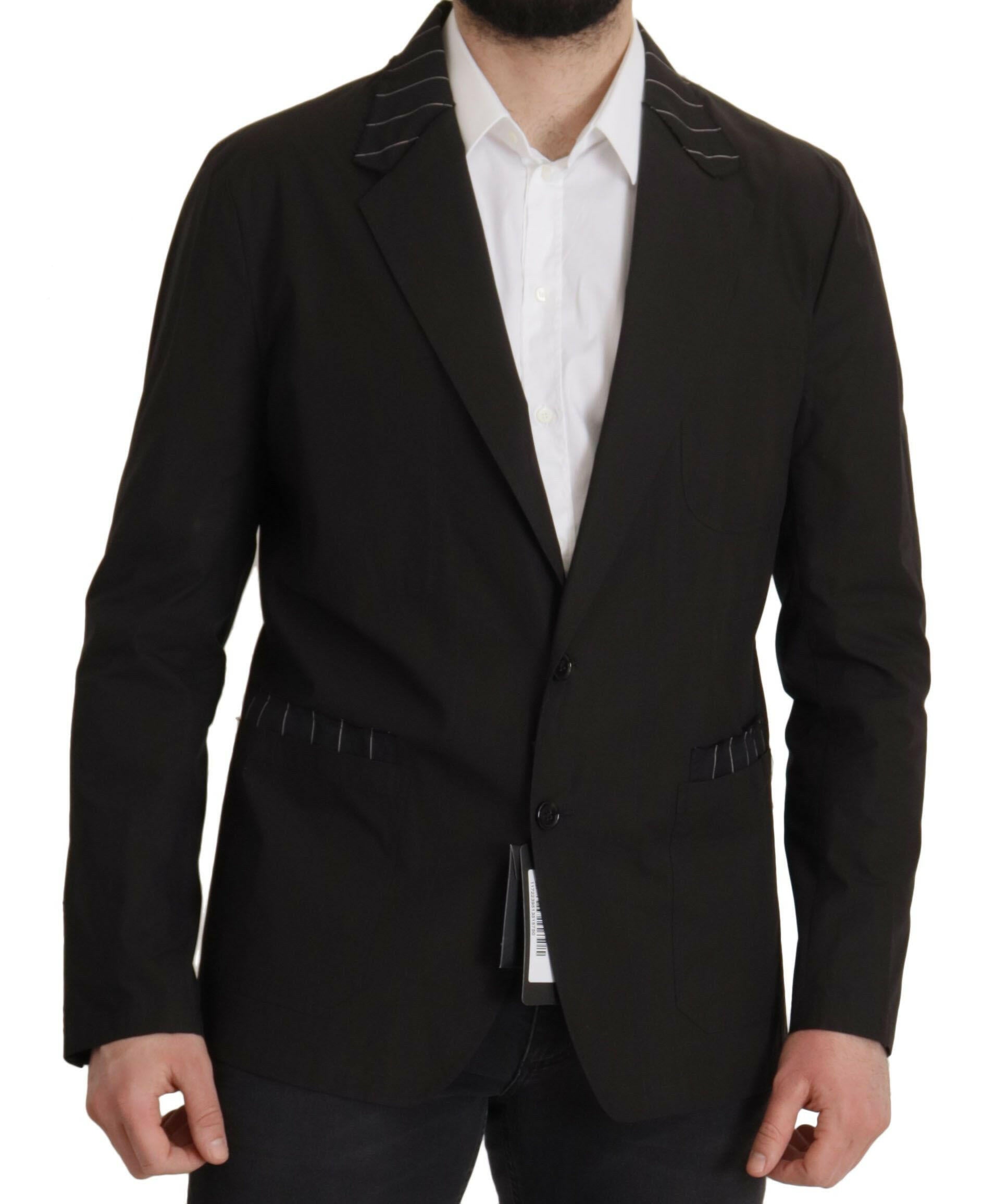 Dolce & Gabbana Black Cotton Single Breasted Blazer Jacket -   -  Dolce & Gabbana.