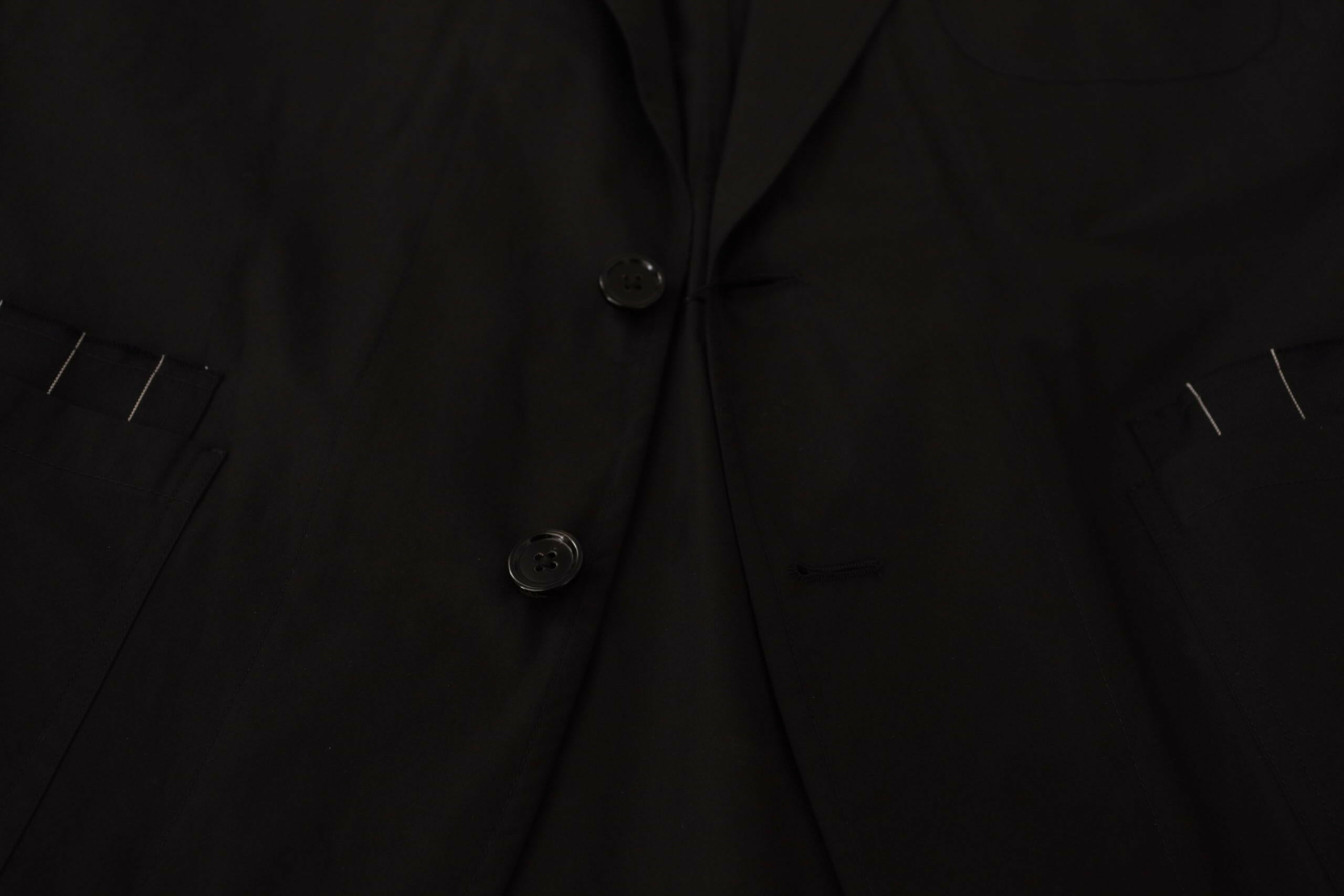 Dolce & Gabbana Black Cotton Single Breasted Blazer Jacket -   -  Dolce & Gabbana.