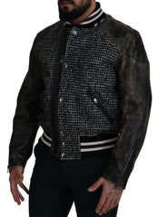 Dolce & Gabbana Black Houndstooth Polyester Bomber Jacket -   -  Dolce & Gabbana.