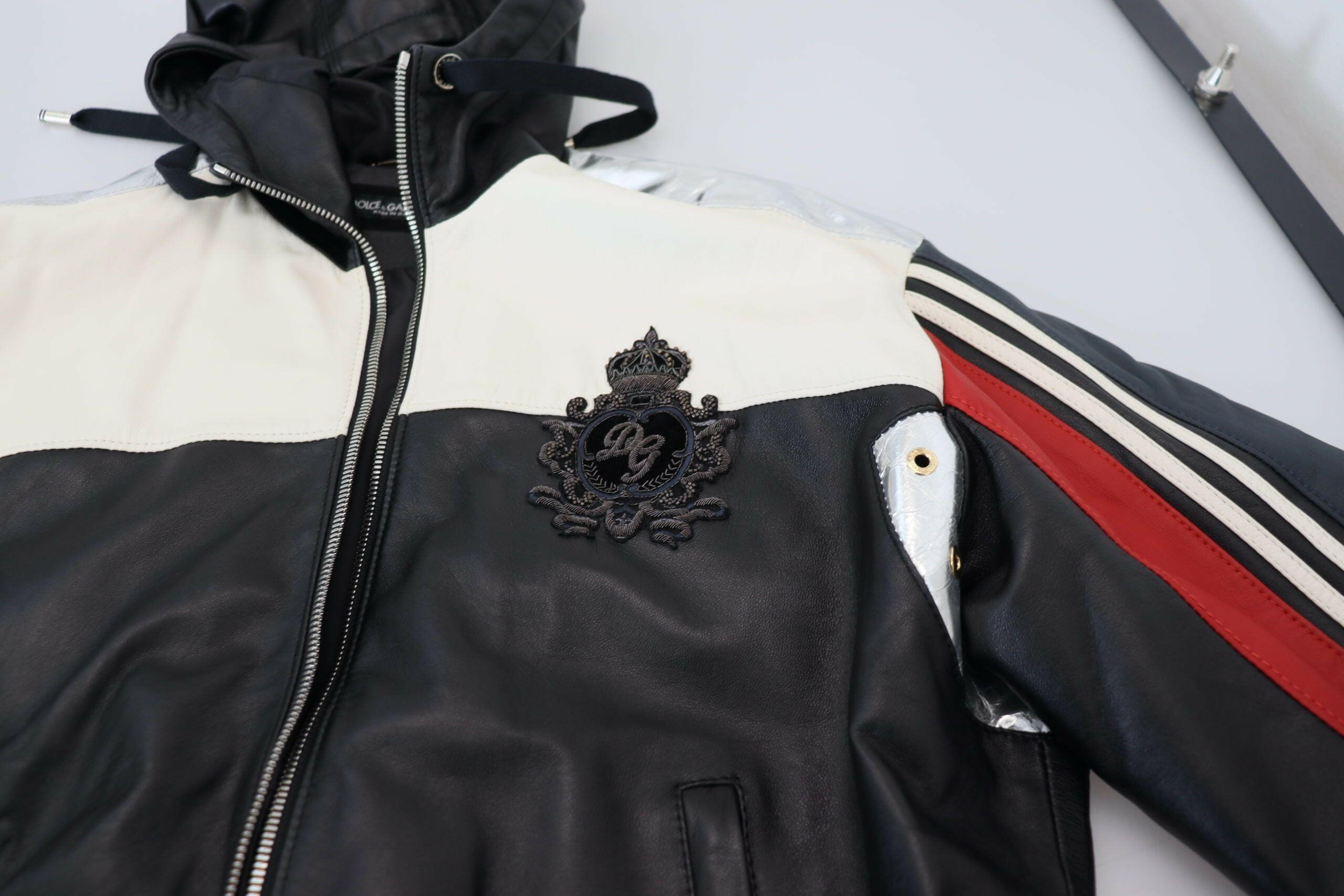 Dolce & Gabbana Black Leather Hooded Blouson Coat Jacket -   -  Dolce & Gabbana.
