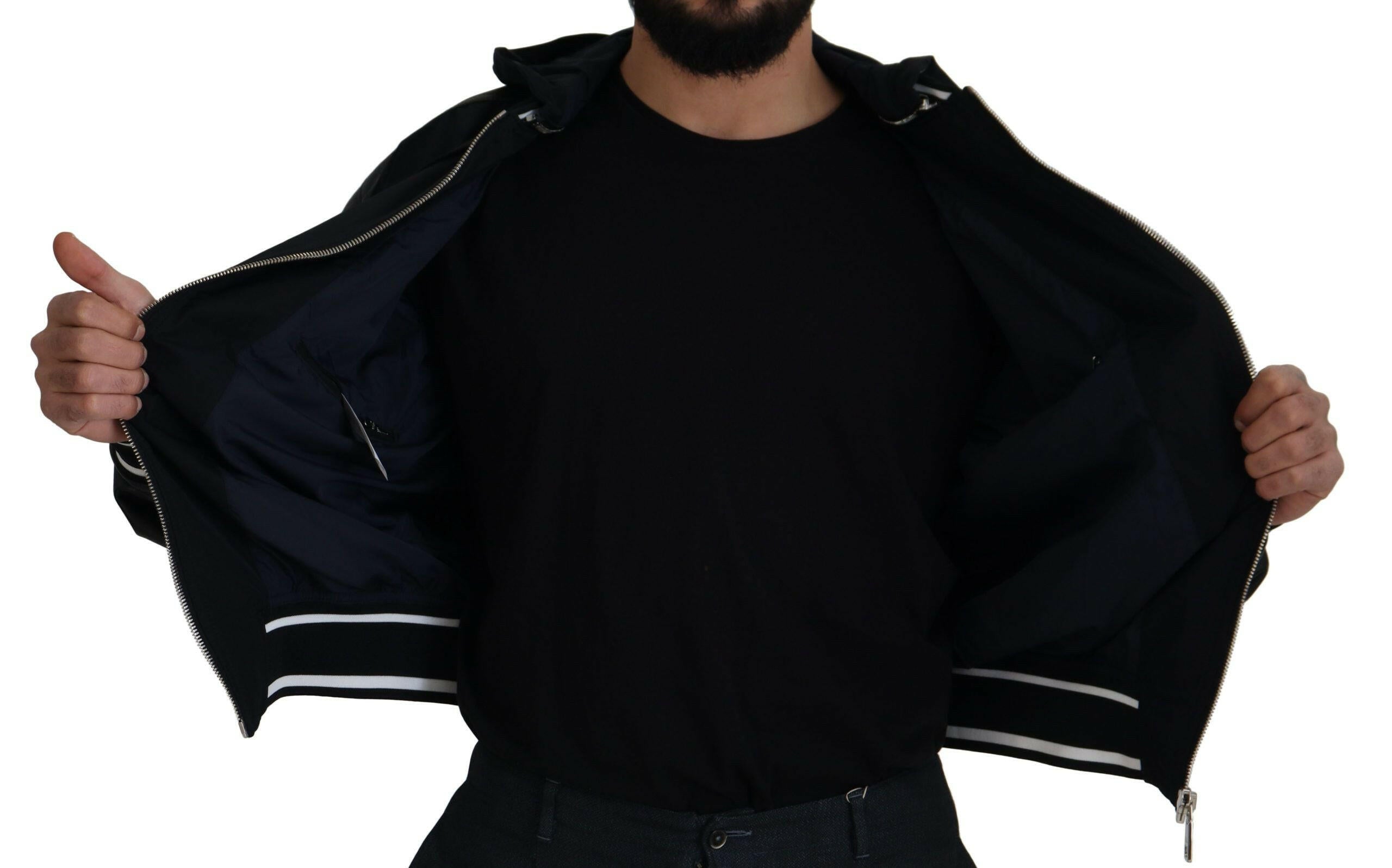 Dolce & Gabbana Black Polyester Hooded Blouson Coat Jacket -   -  Dolce & Gabbana.