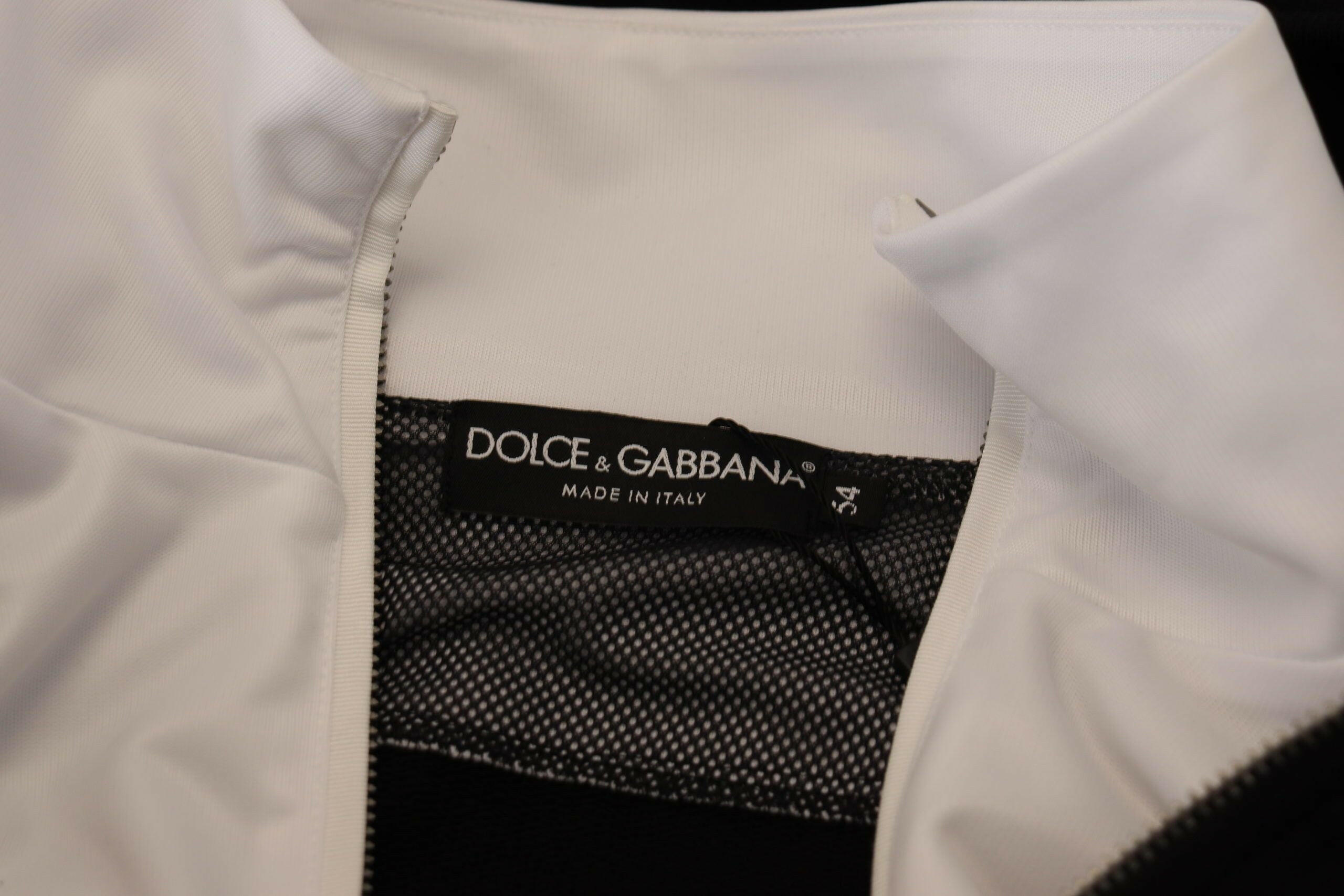 Dolce & Gabbana Black Polyester Hooded Full Zip Jacket -   -  Dolce & Gabbana.