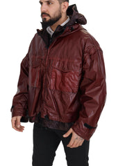 Dolce & Gabbana Bordeaux Cotton Hooded Full Zip Jacket -   -  Dolce & Gabbana.