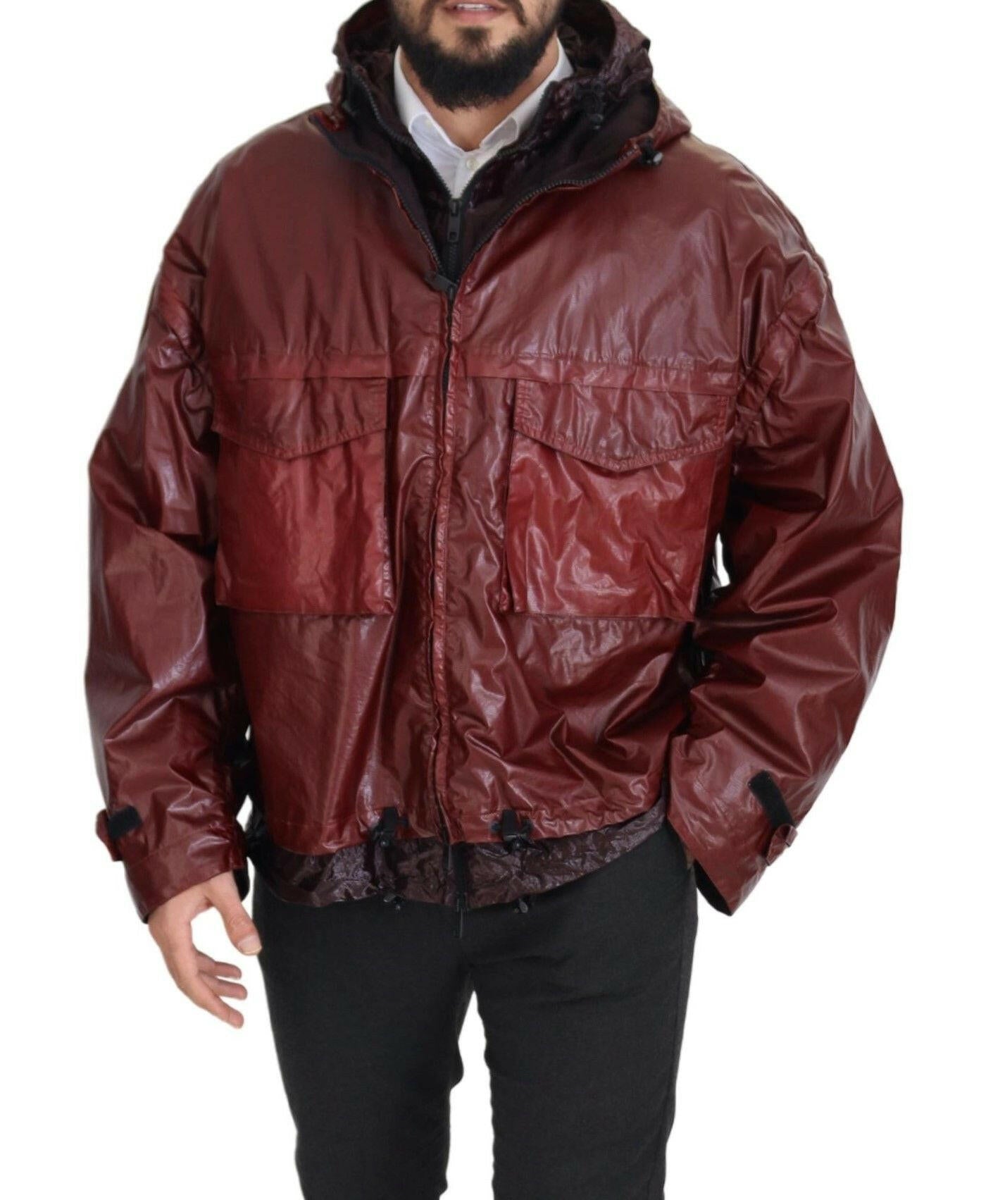 Dolce & Gabbana Bordeaux Cotton Hooded Full Zip Jacket -   -  Dolce & Gabbana.