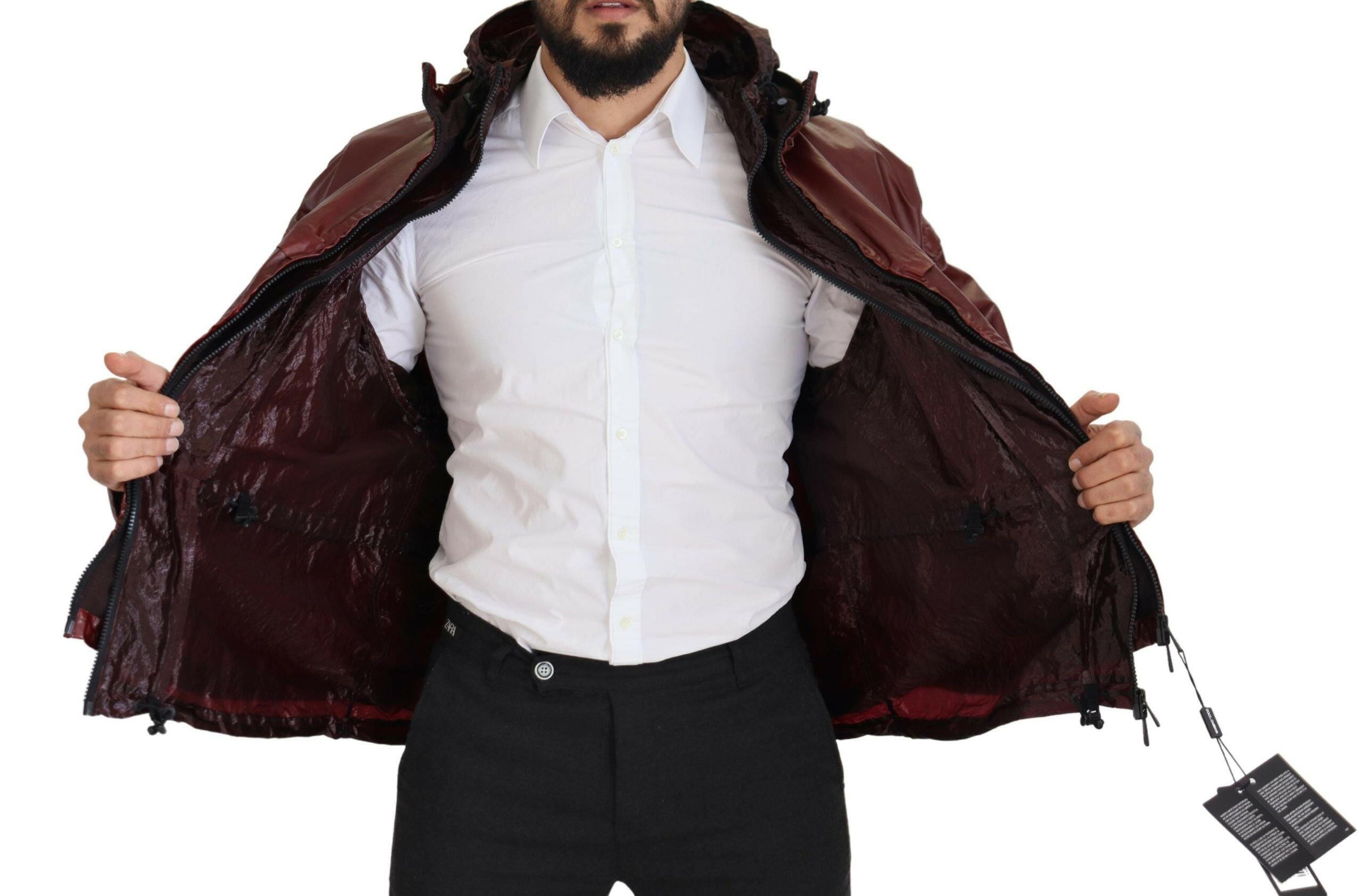 Dolce & Gabbana Bordeaux Cotton Hooded Full Zip Jacket -   -  Dolce & Gabbana.