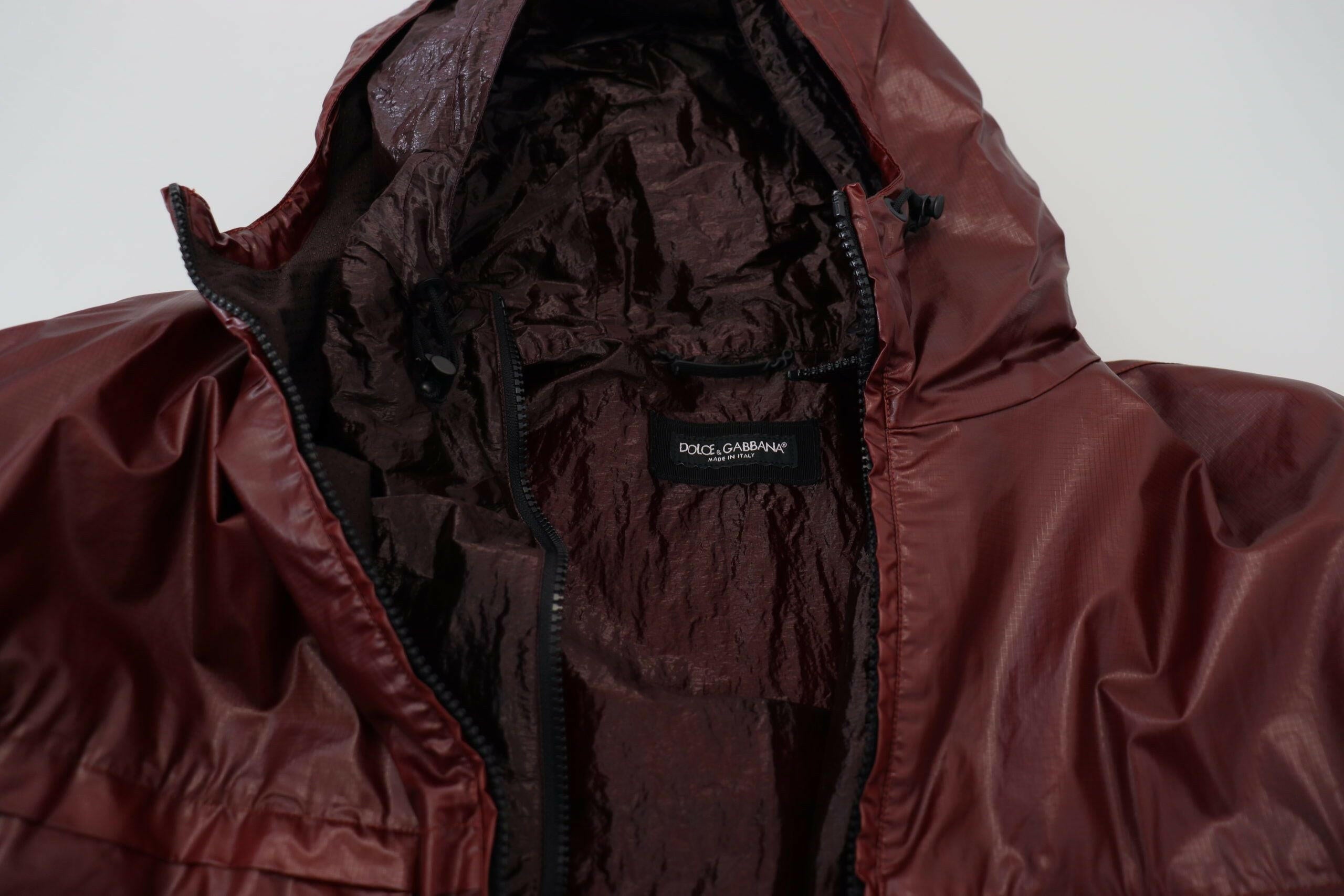 Dolce & Gabbana Bordeaux Cotton Hooded Full Zip Jacket -   -  Dolce & Gabbana.
