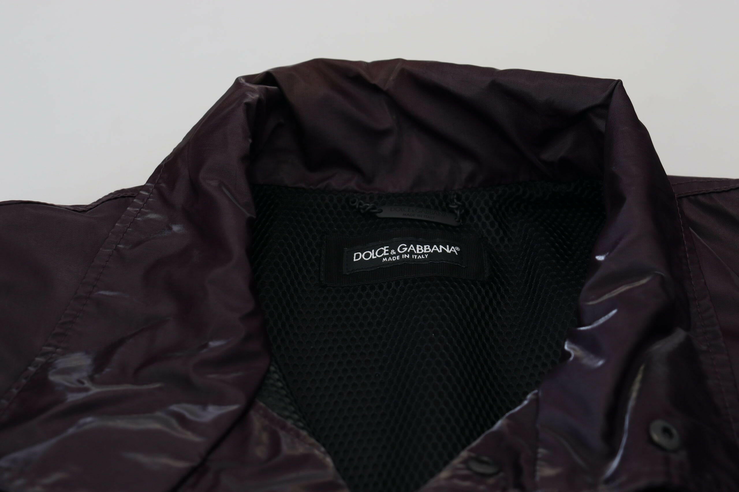 Dolce & Gabbana Purple Nylon Collared Biker Coat Jacket -   -  Dolce & Gabbana.