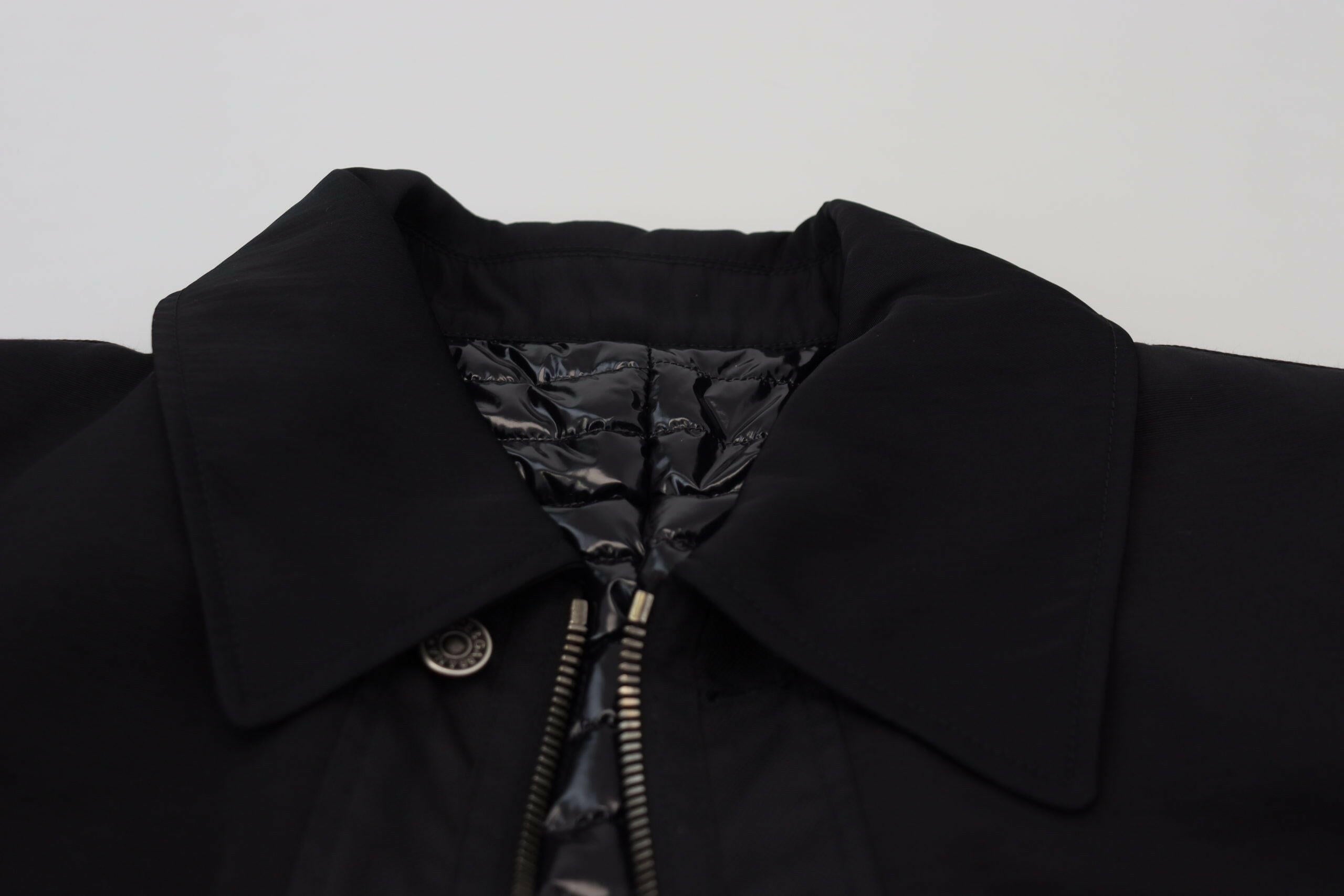 Dolce & Gabbana Black Wool Collared Full Zip Jacket -   -  Dolce & Gabbana.