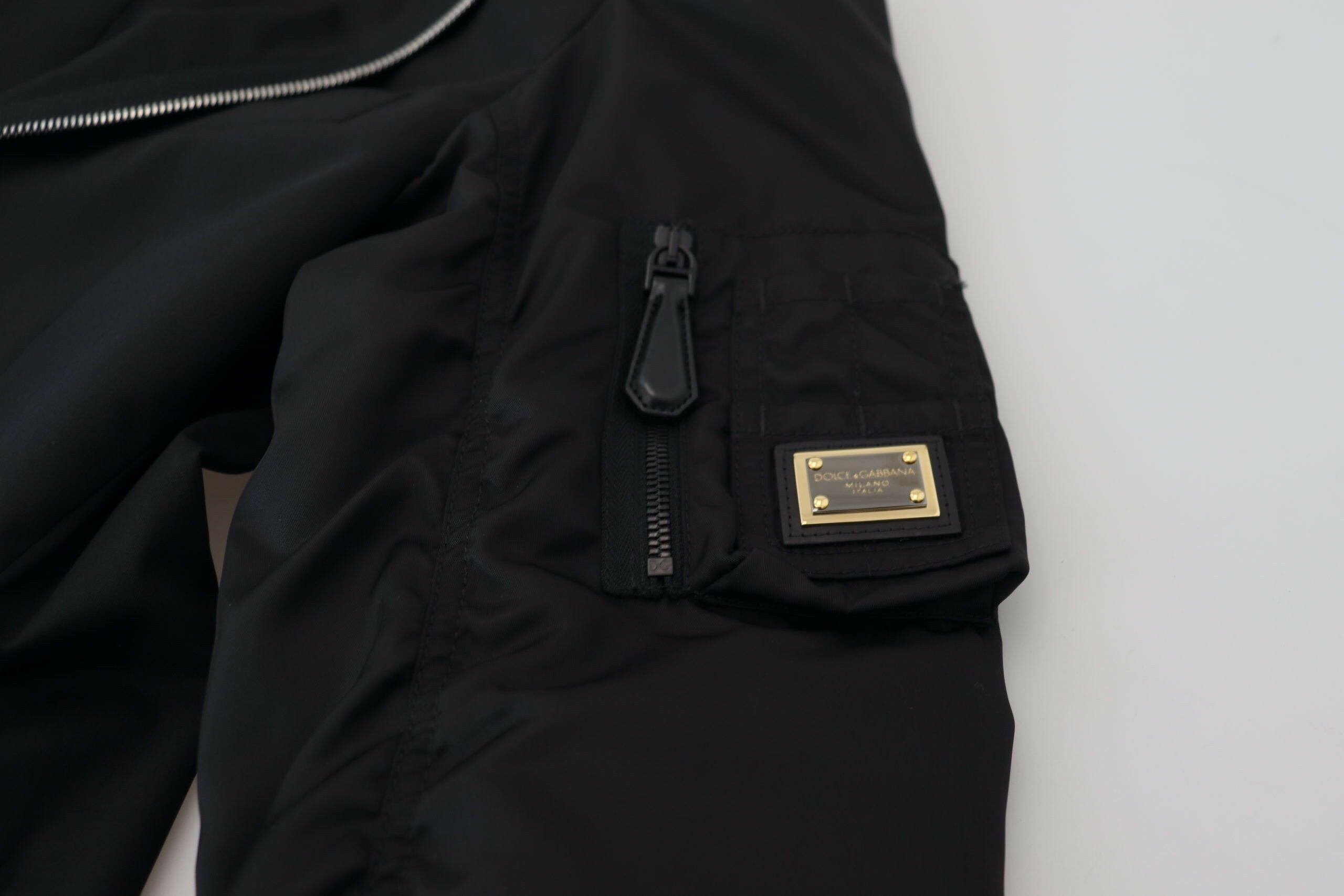 Dolce & Gabbana Black Wool Full Zip Long Sleeves Jacket -   -  Dolce & Gabbana.