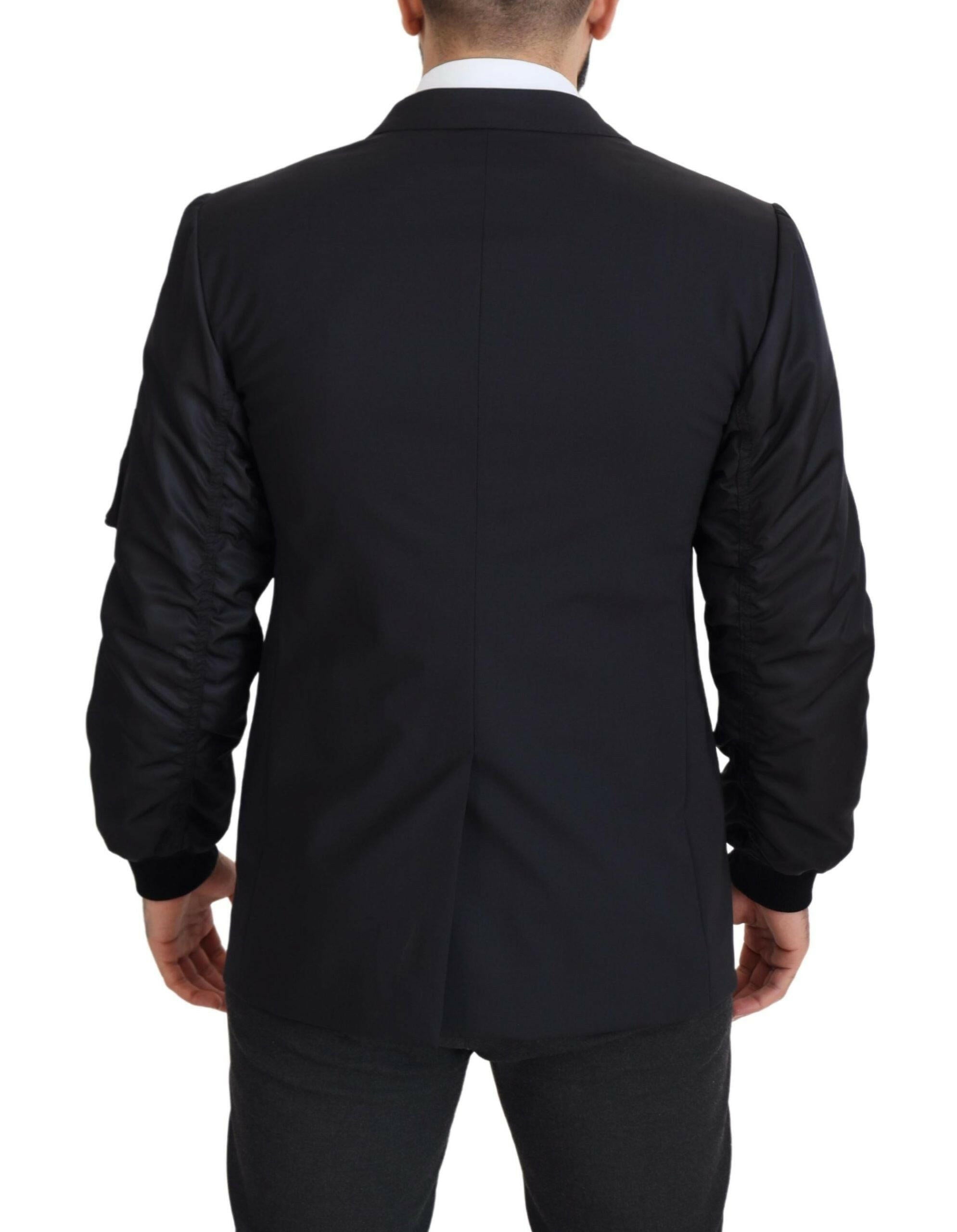 Dolce & Gabbana Black Wool Full Zip Long Sleeves Jacket -   -  Dolce & Gabbana.