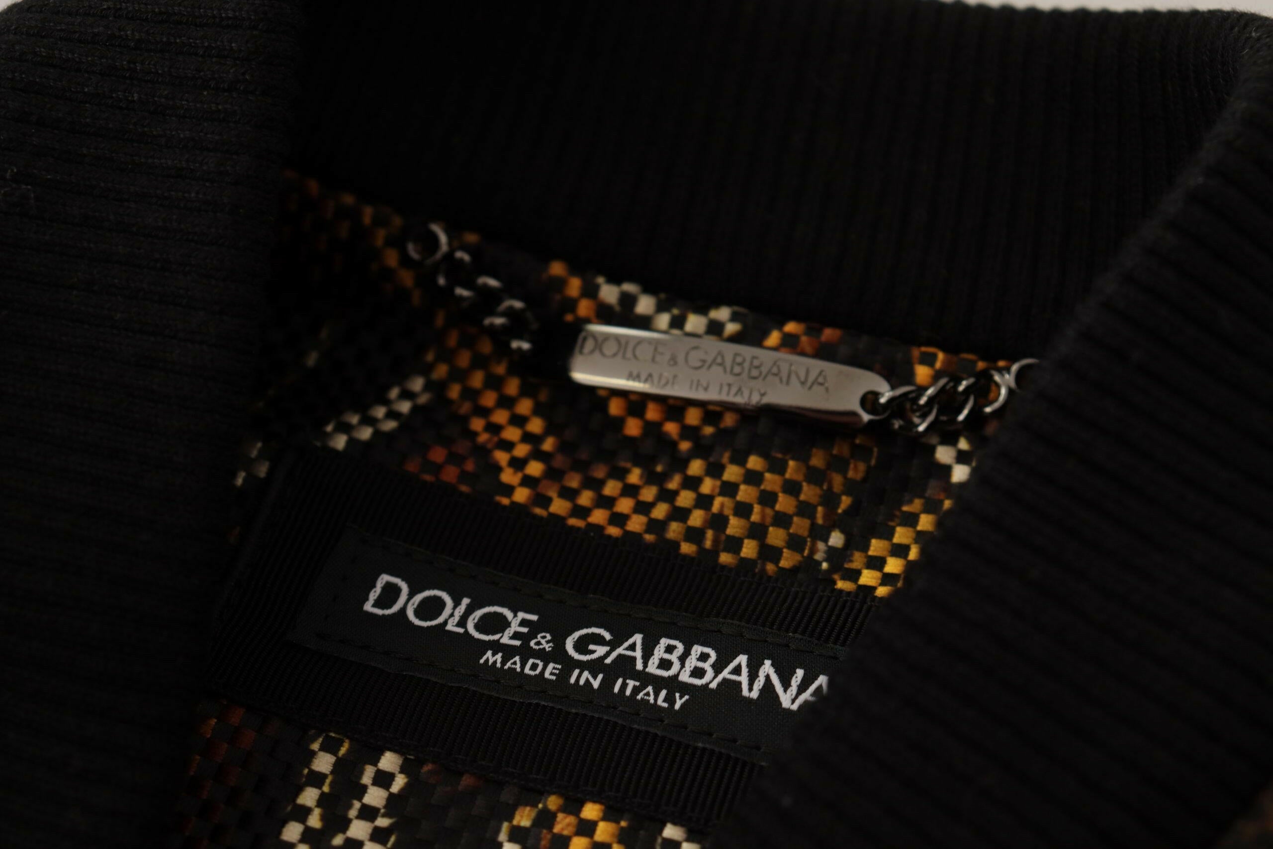 Dolce & Gabbana Brown Feather Full Zip Blouson Jacket -   -  Dolce & Gabbana.