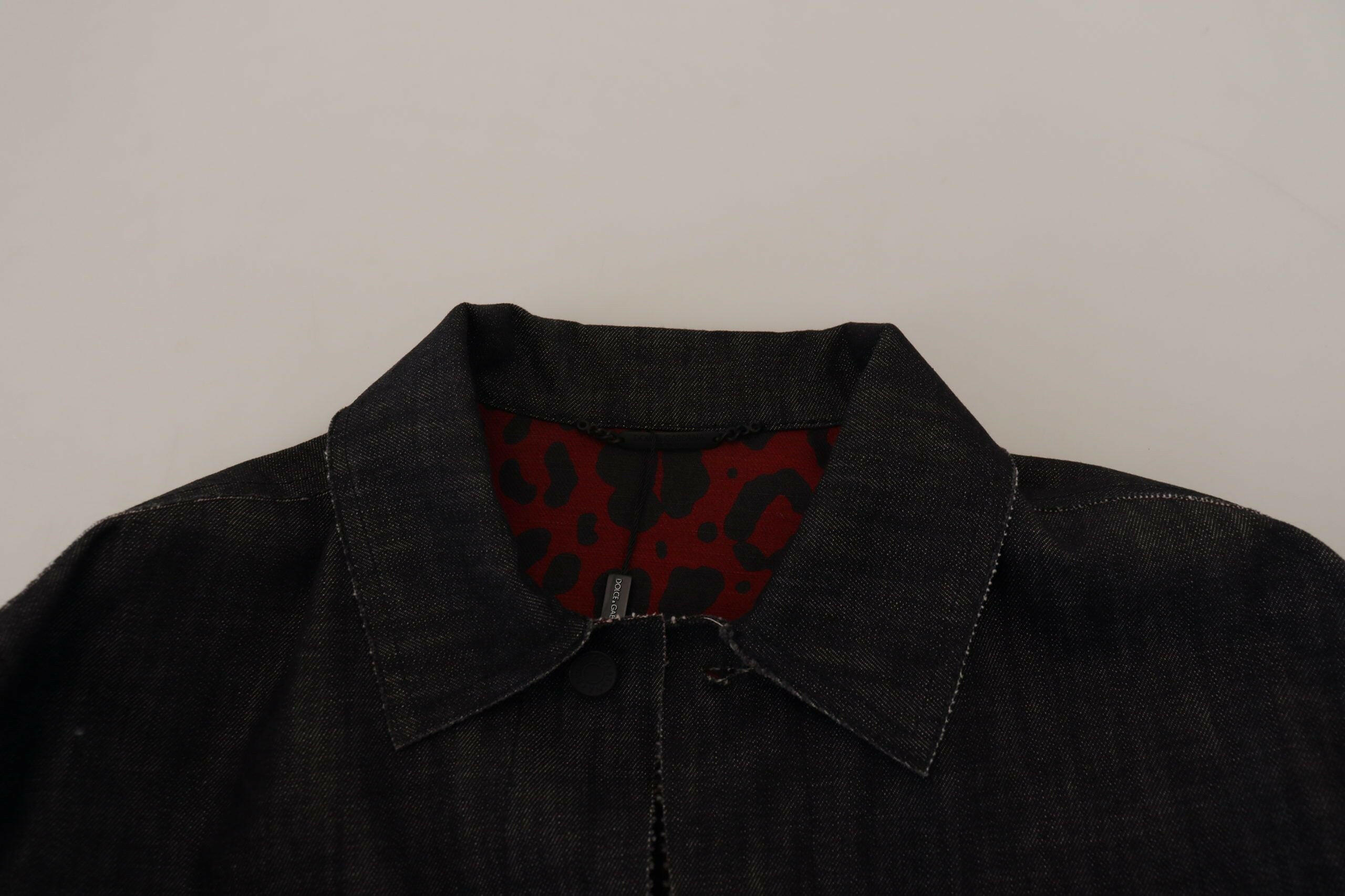 Dolce & Gabbana Black Cotton Full Button Denim Jacket -   -  Dolce & Gabbana.