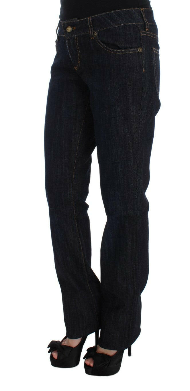 Cavalli Blue Cotton Straight Fit Stretch Jeans -   -  Cavalli.