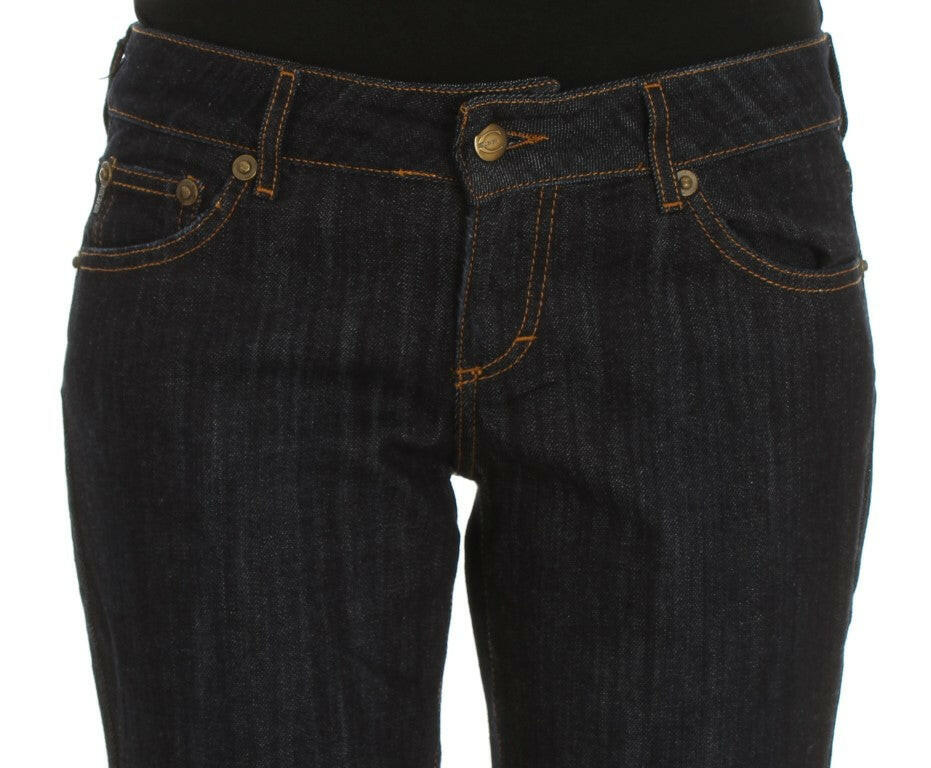 Cavalli Blue Cotton Straight Fit Stretch Jeans -   -  Cavalli.