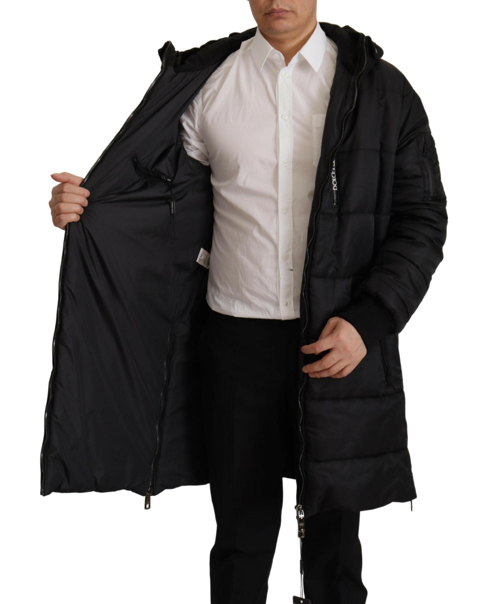 Dolce & Gabbana Black Nylon Hooded Parka Coat Winter Jacket -   -  Dolce & Gabbana.