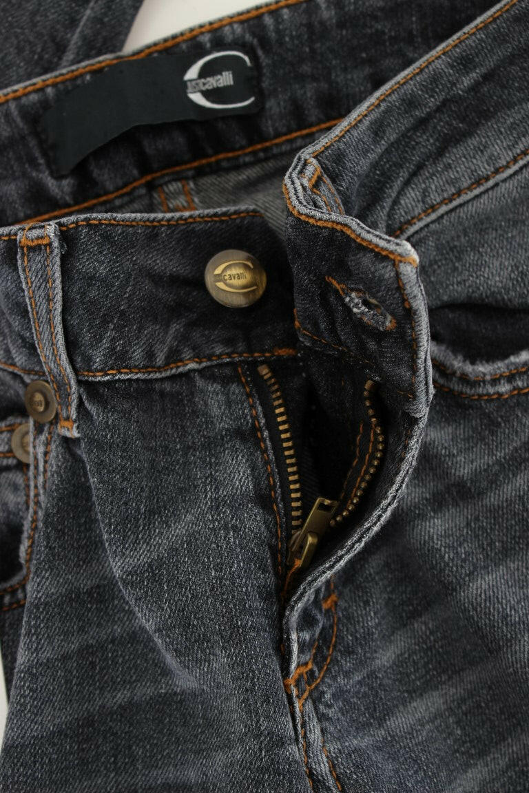 Cavalli Blue Wash Cotton Blend Slim Fit Jeans -   -  Cavalli.