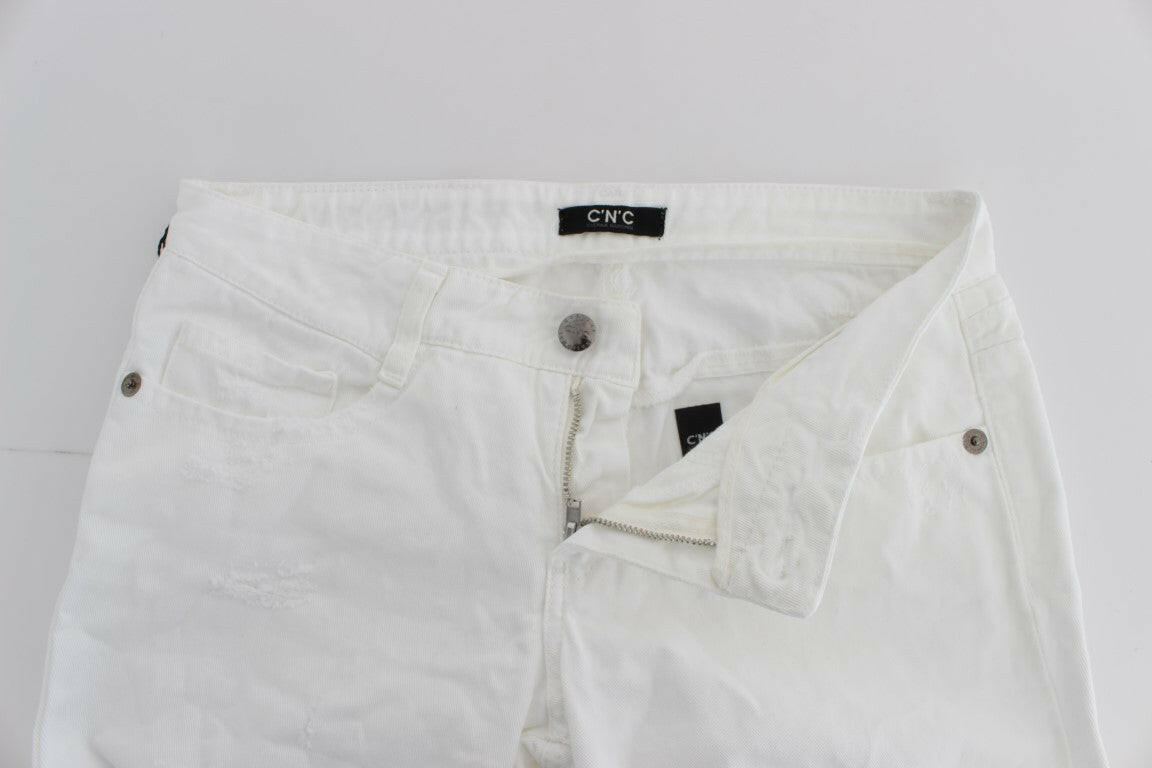 Costume National White Cotton Slim Fit Denim Bootcut Jeans -   -  Costume National.