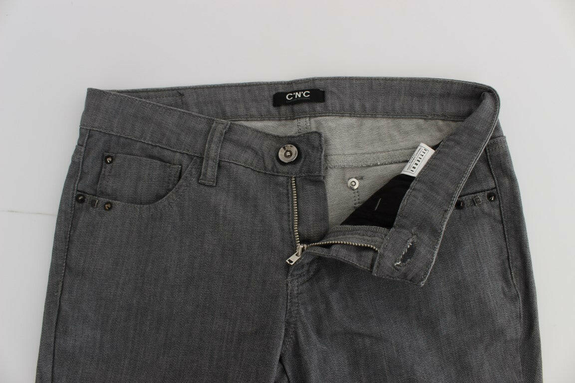 Costume National Gray Cotton Blend Slim Fit Jeans -   -  Costume National.