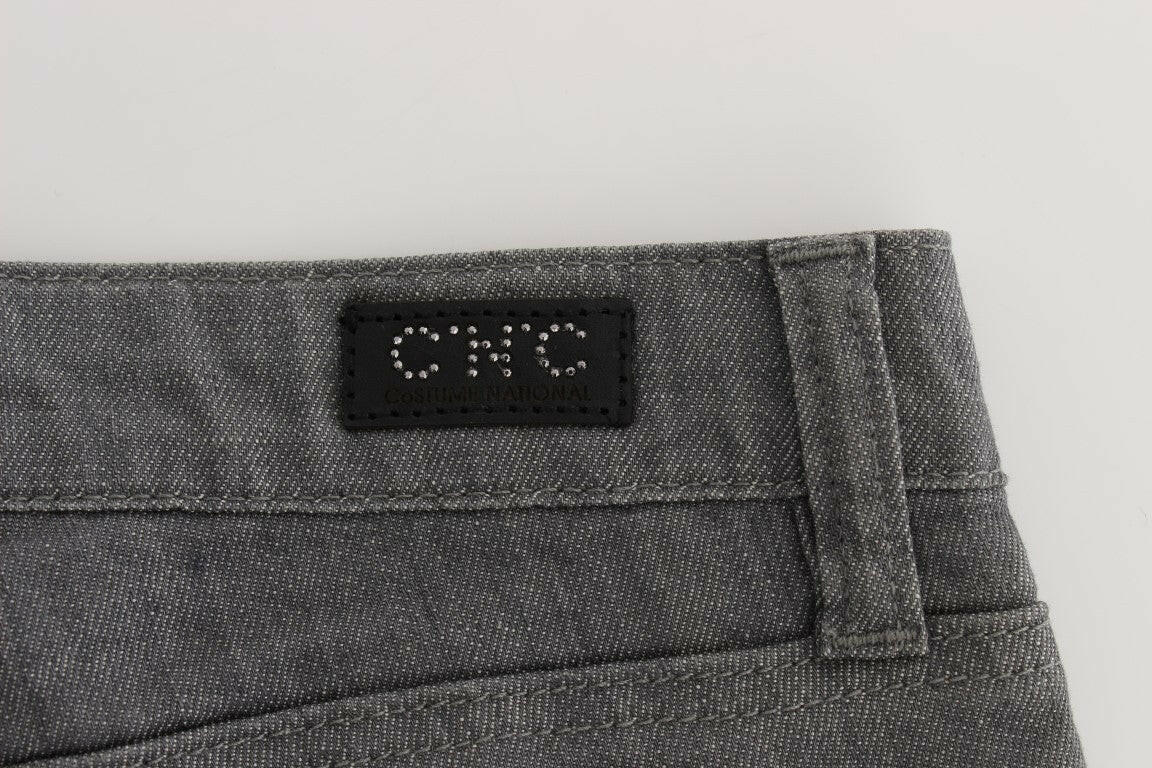 Costume National Gray Cotton Blend Slim Fit Jeans -   -  Costume National.