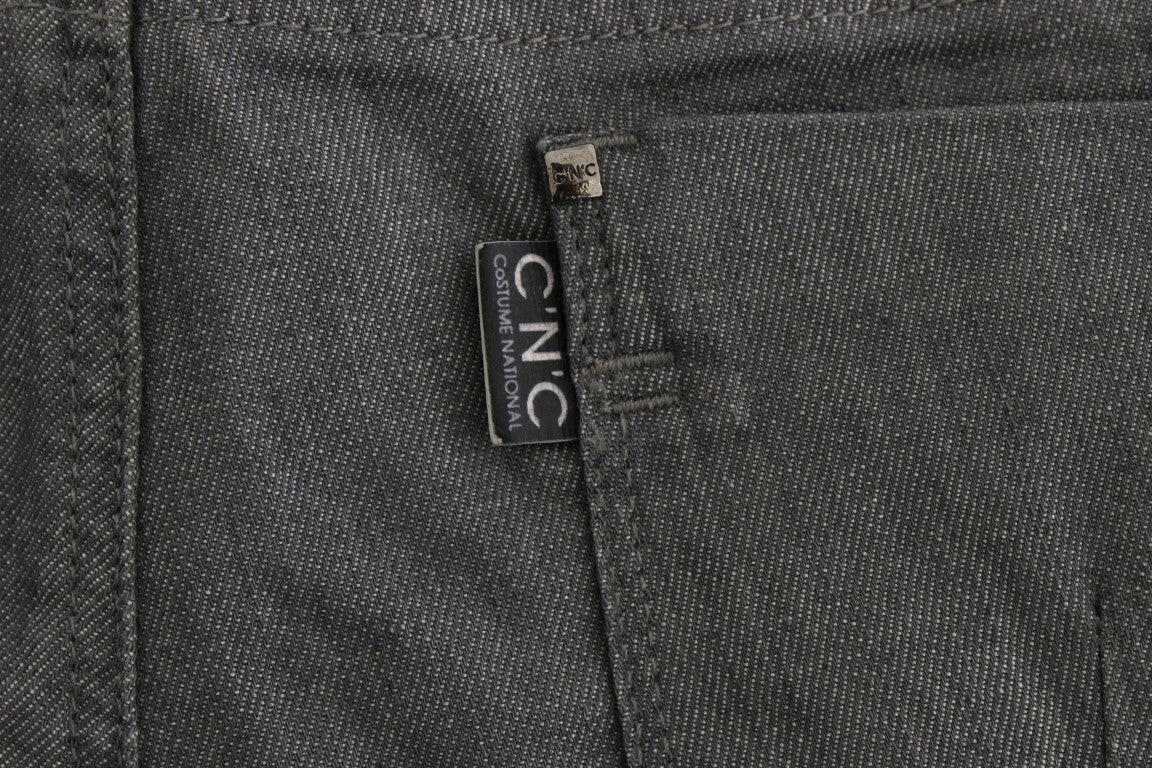 Costume National Gray Cotton Blend Slim Fit Jeans -   -  Costume National.