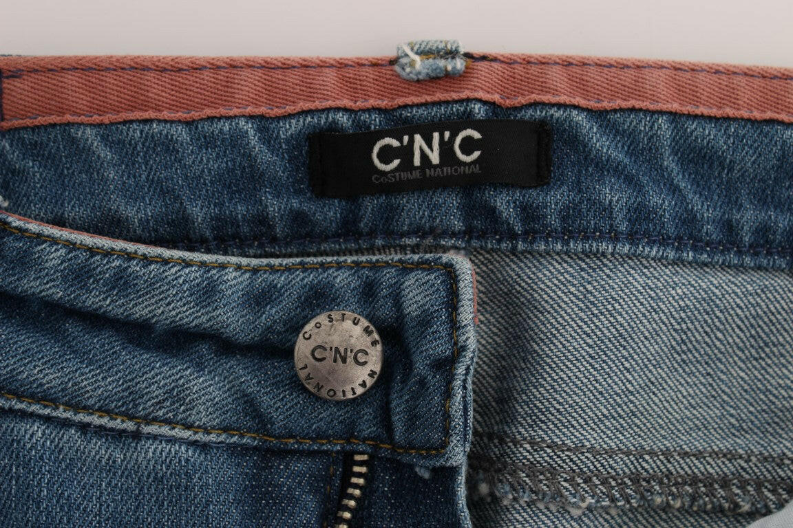 Costume National Blue Cotton Slim Fit Cropped Jeans -   -  Costume National.