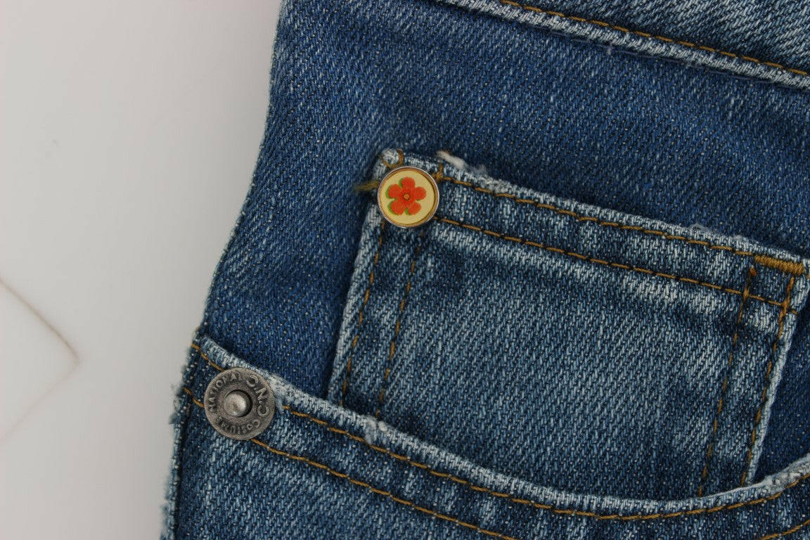Costume National Blue Cotton Slim Fit Cropped Jeans -   -  Costume National.