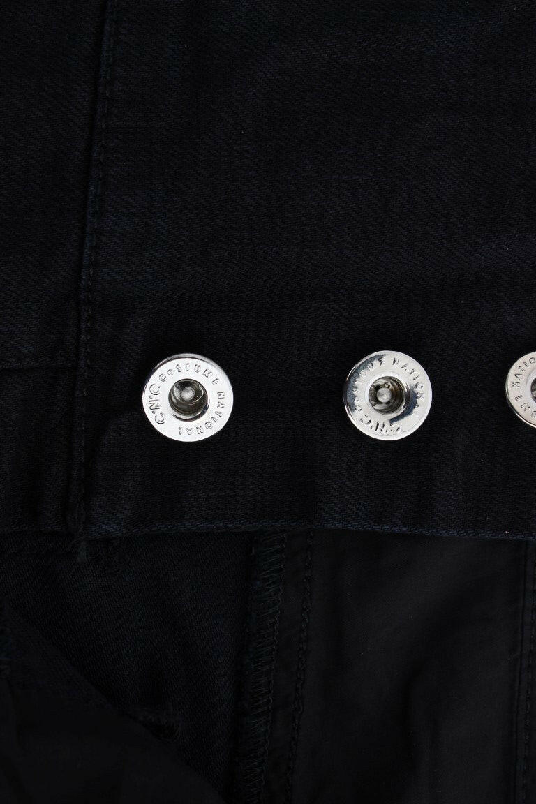 Costume National Black Cotton Slim Fit Cropped Jeans -   -  Costume National.