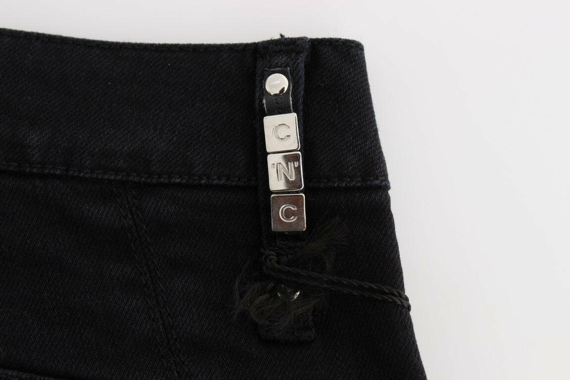 Costume National Black Cotton Slim Fit Cropped Jeans -   -  Costume National.